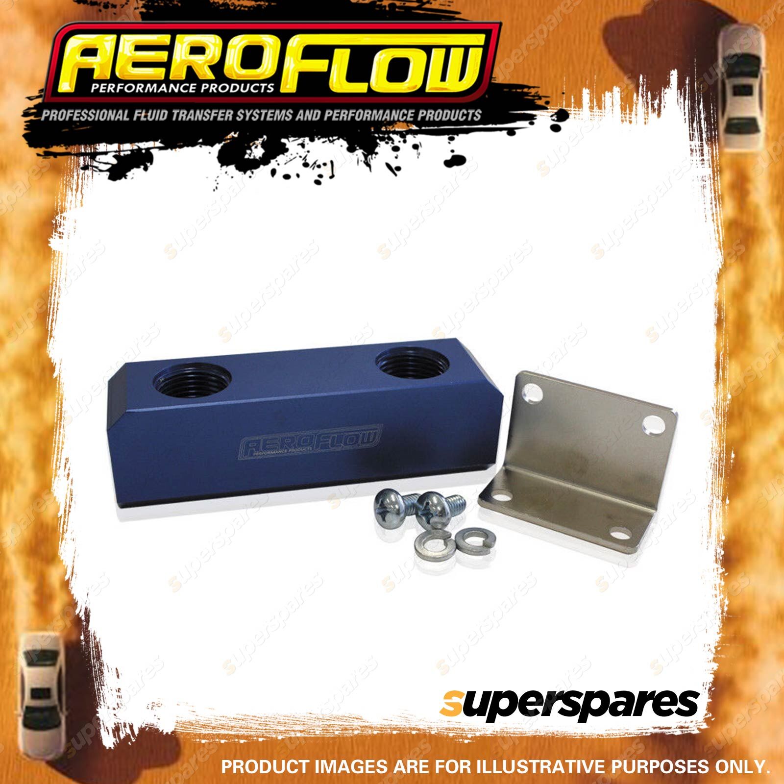 Aeroflow Brand Fuel Block Log Type -12Orb Blue 2 X-12 Side 2X -12 Top ...