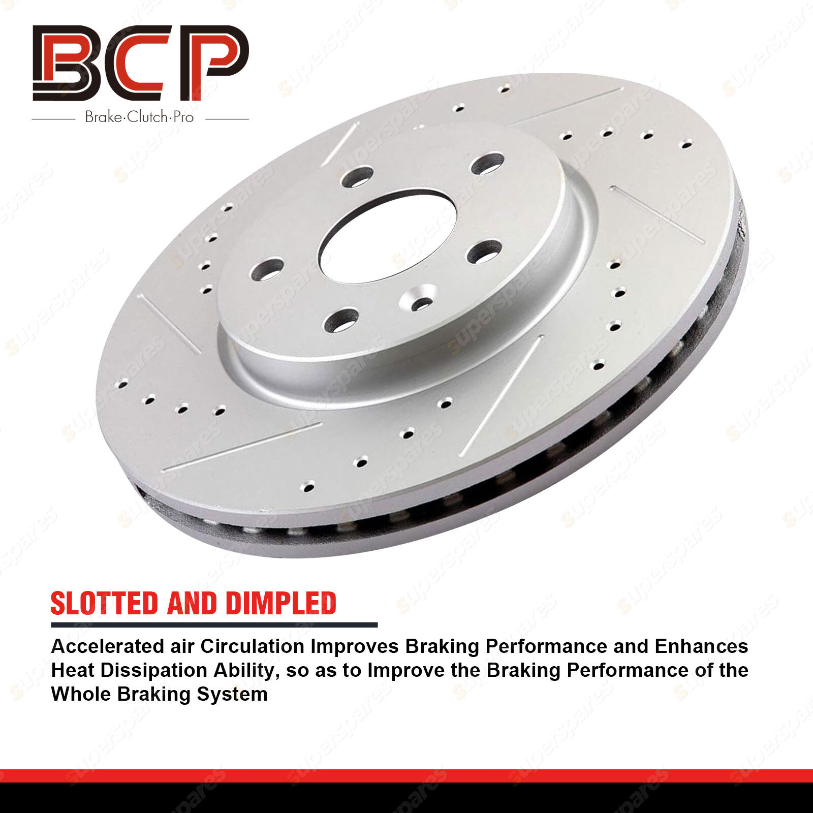 Slotted And Dimpled Pair Front Disc Brake Rotors For Triumph Tr3a Tr4