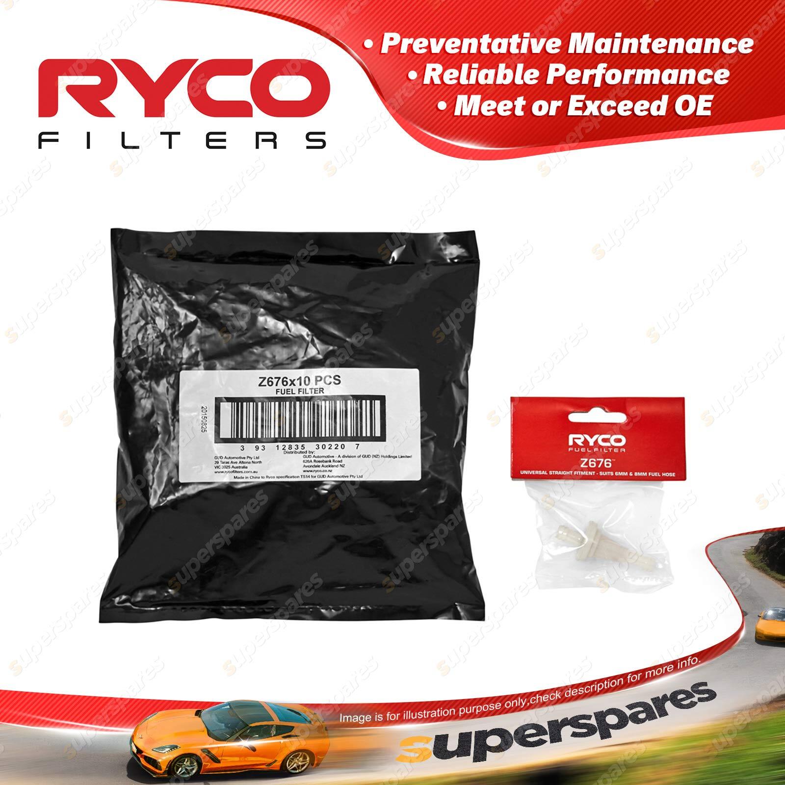 Ryco Unrversal Fuel Filter Suits 6mm Fuel Hose Z676-10 10PCS 