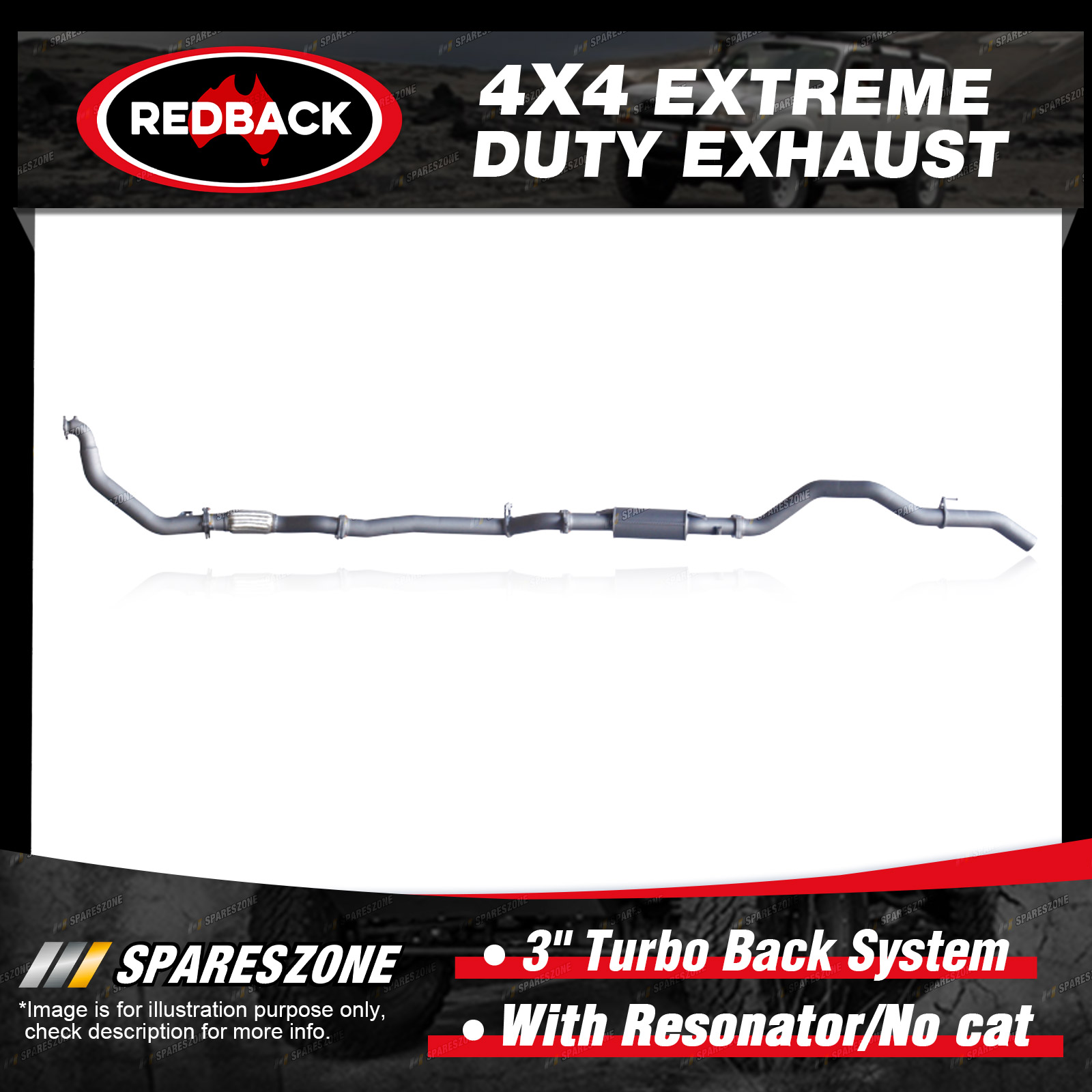 Redback 3 034 304 Ss Exhaust Amp Resonator No Cat For Ford Ranger Pj Pk 01 06 08 11