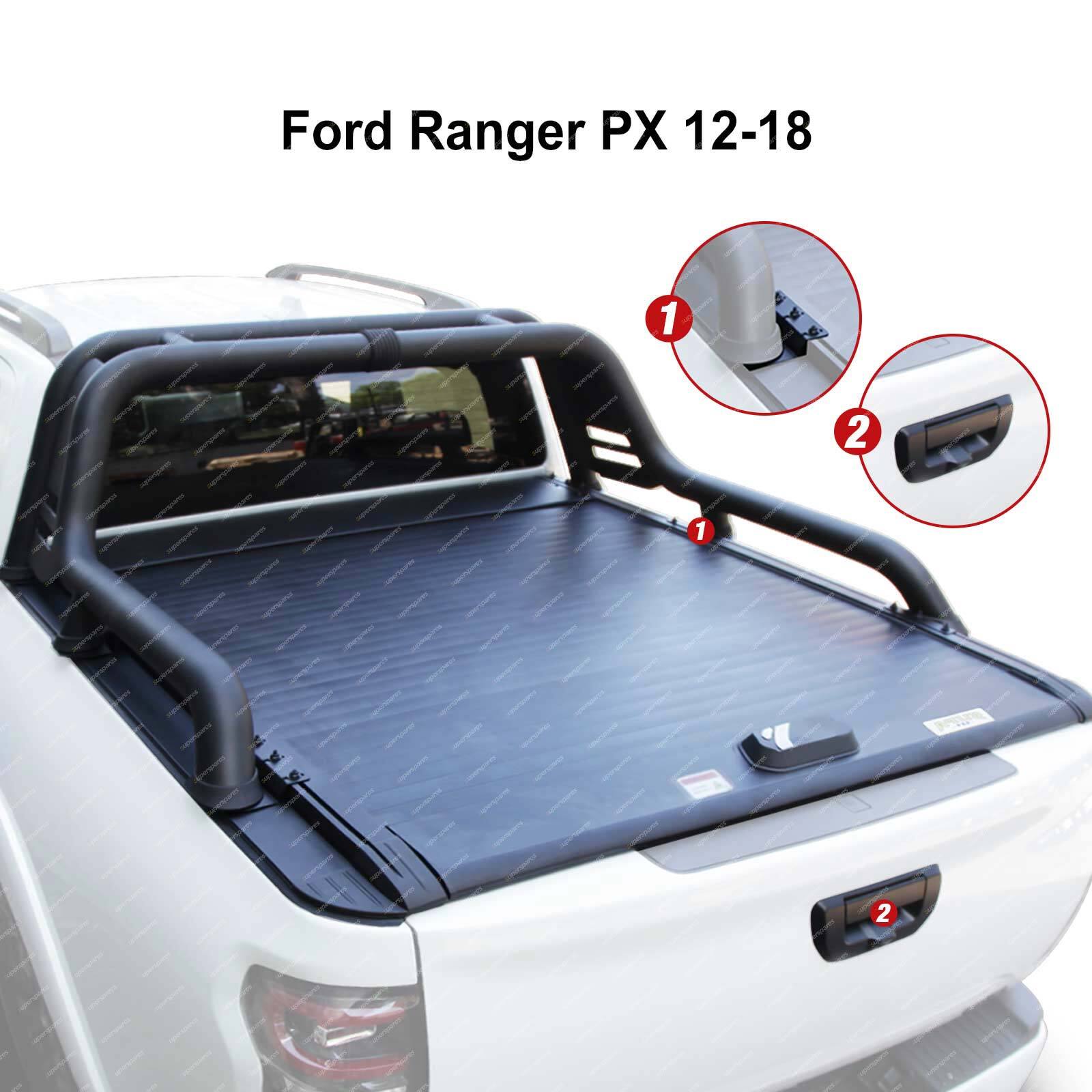 Roller Shutter Retractable Tonneau Lid & Lock & Bracket for Ford Ranger PX 12-20