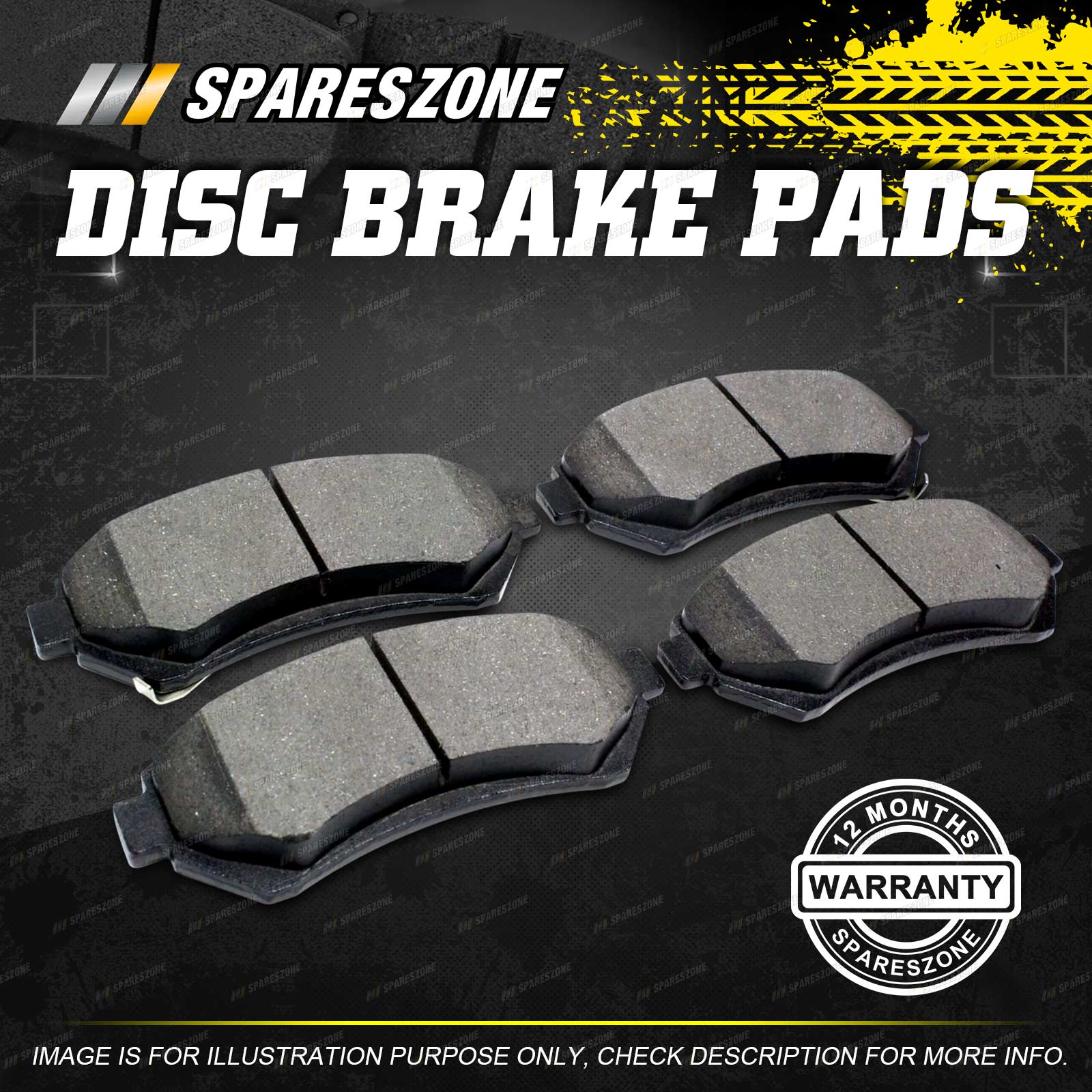 4Pcs Rear Disc Brake Pads for Ford Fairmont AU 4.0 5.0 RWD Sedan Wagon