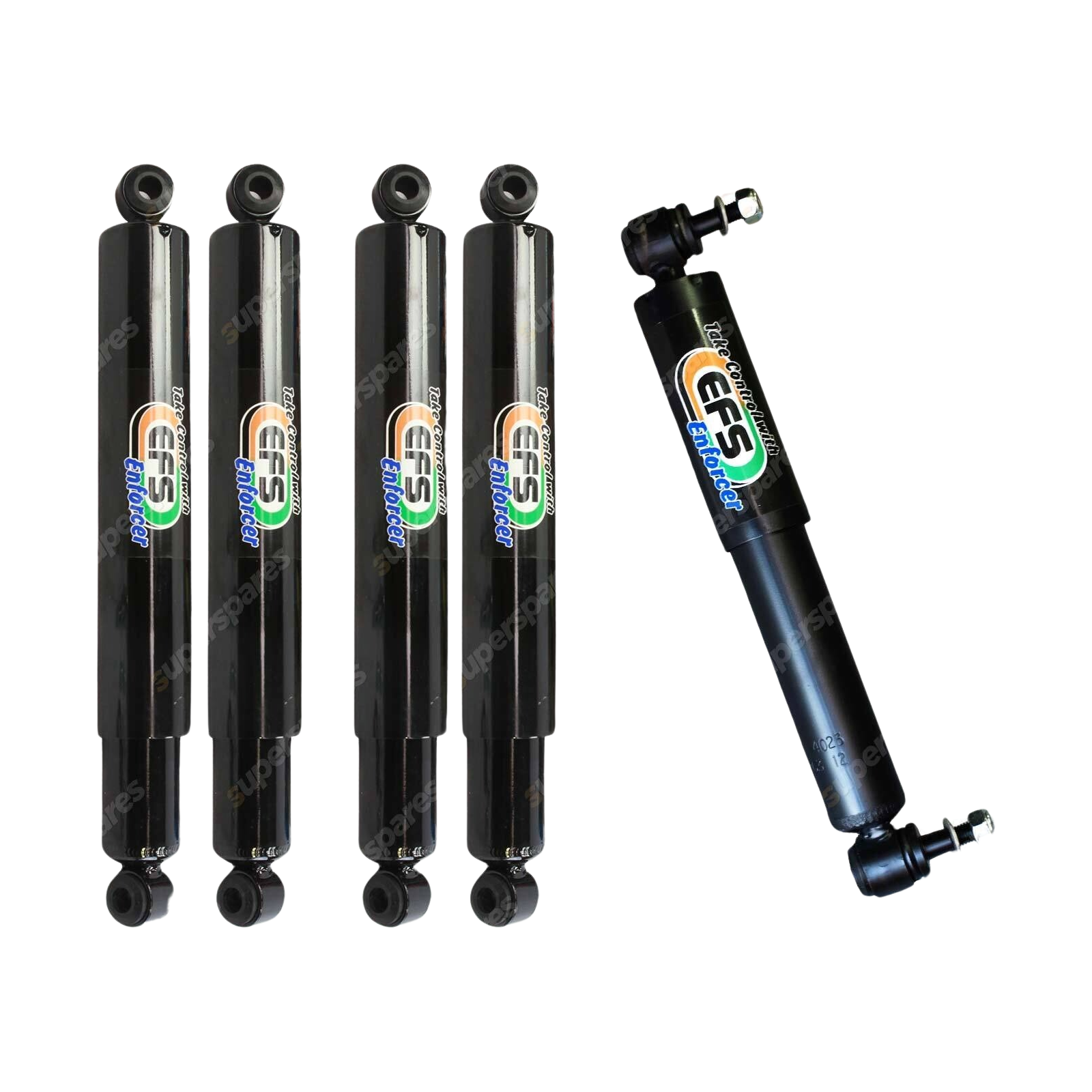 4x 30mm Enforcer Shocks + Steering Damper for 4 Runner Hilux Leaf Front 84 on