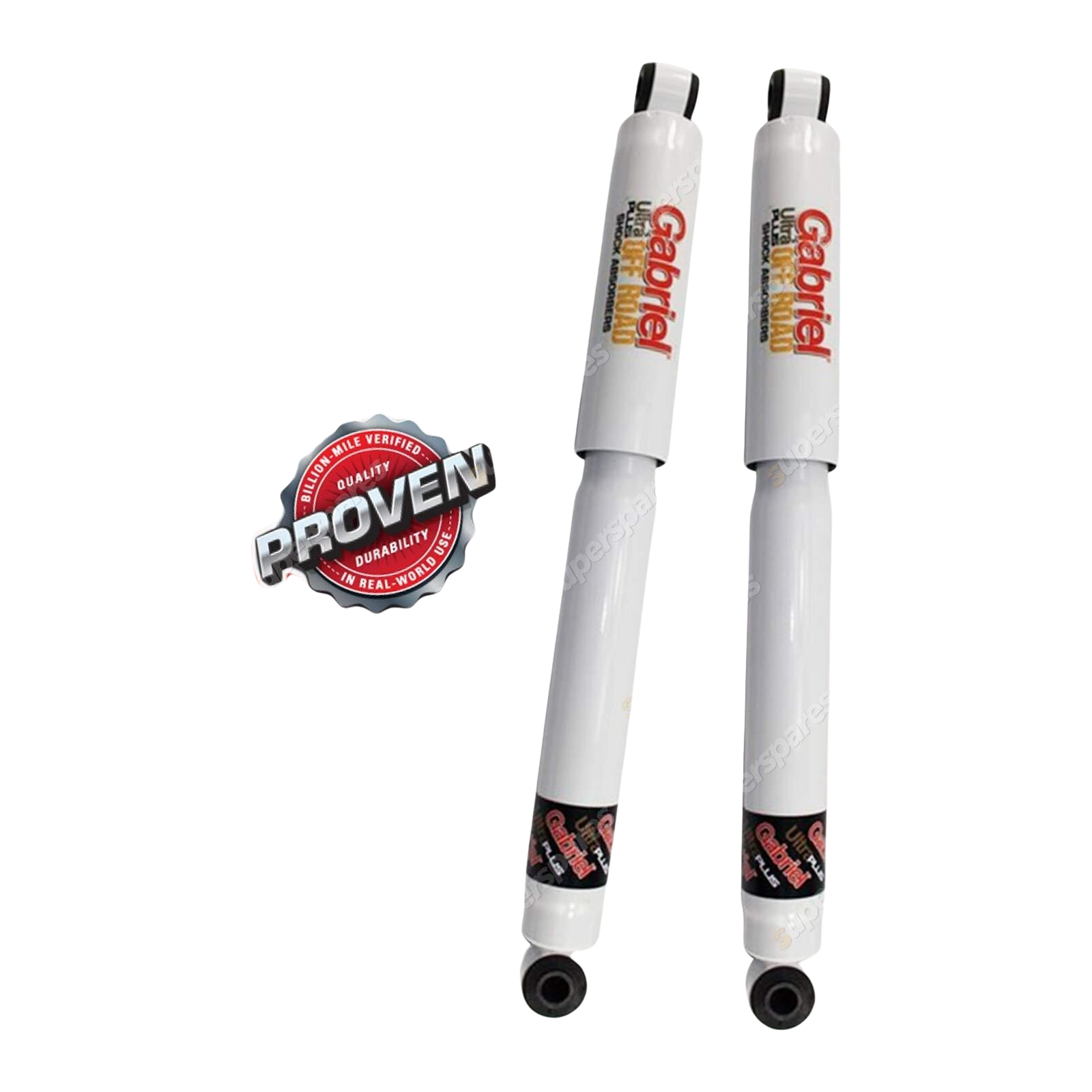 2 x Rear Gabriel Ultra Plus 50mm Raised Shock Absorbers for Ford Maverick DA