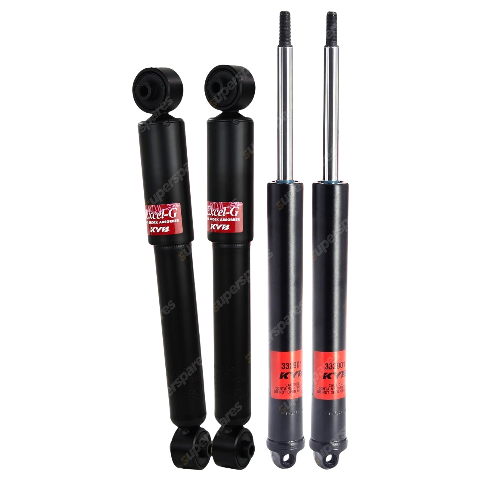 Front + Rear KYB EXCEL-G Shock Absorbers for SMART City Coupe 15 0.7 RWD Coupe