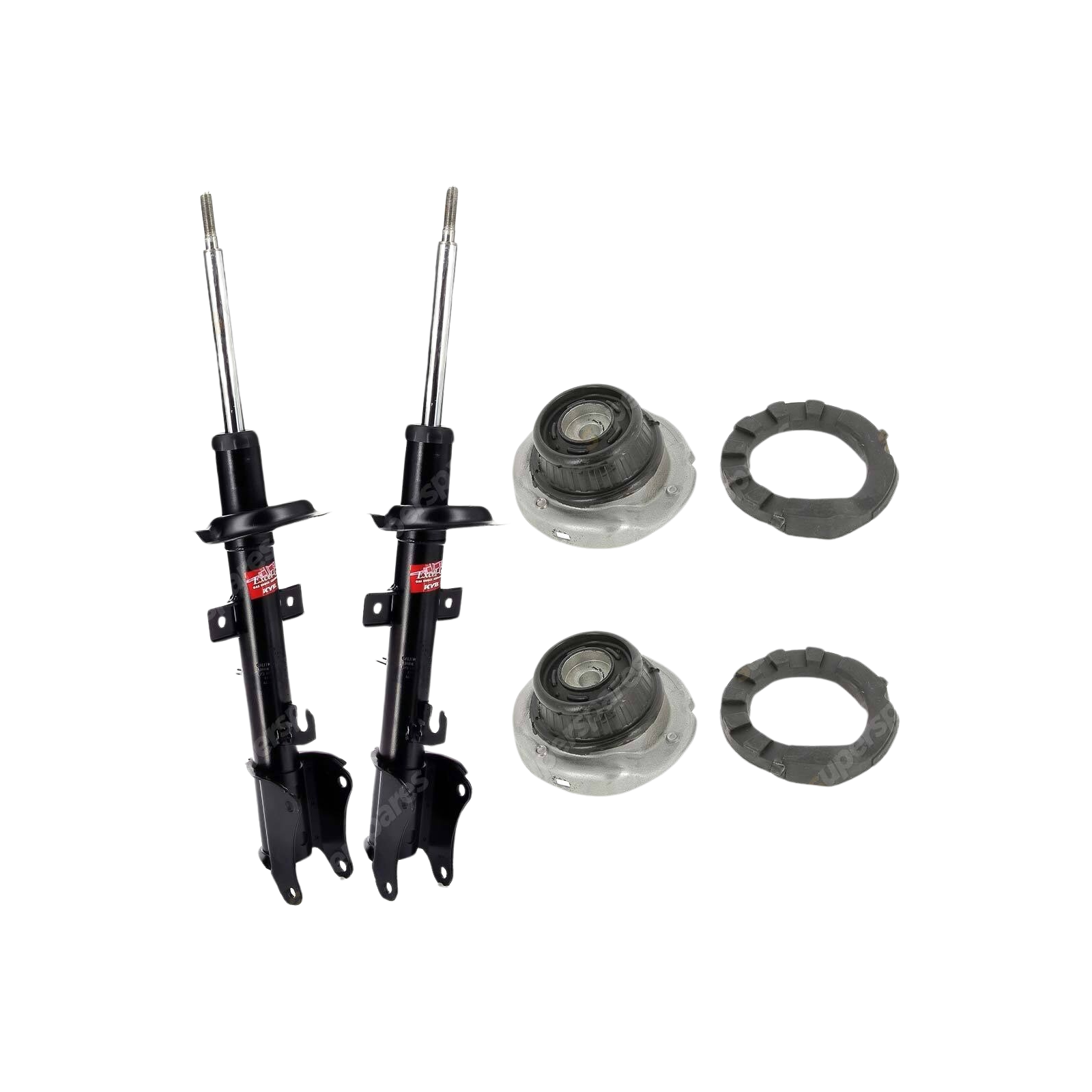 2 Rear KYB Shock Absorbers + Strut Top Mount Kit for Alfa Romeo 156 932 99-06