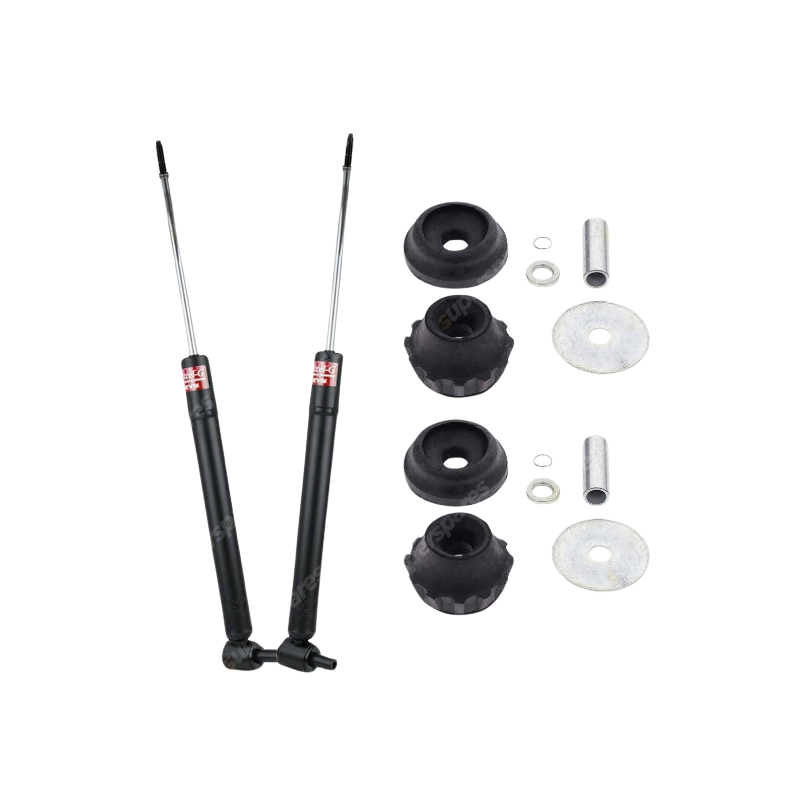 Pair Rear KYB Shock Absorbers + Strut Top Mount Kit for Audi A4 B5 Sedan 99-01