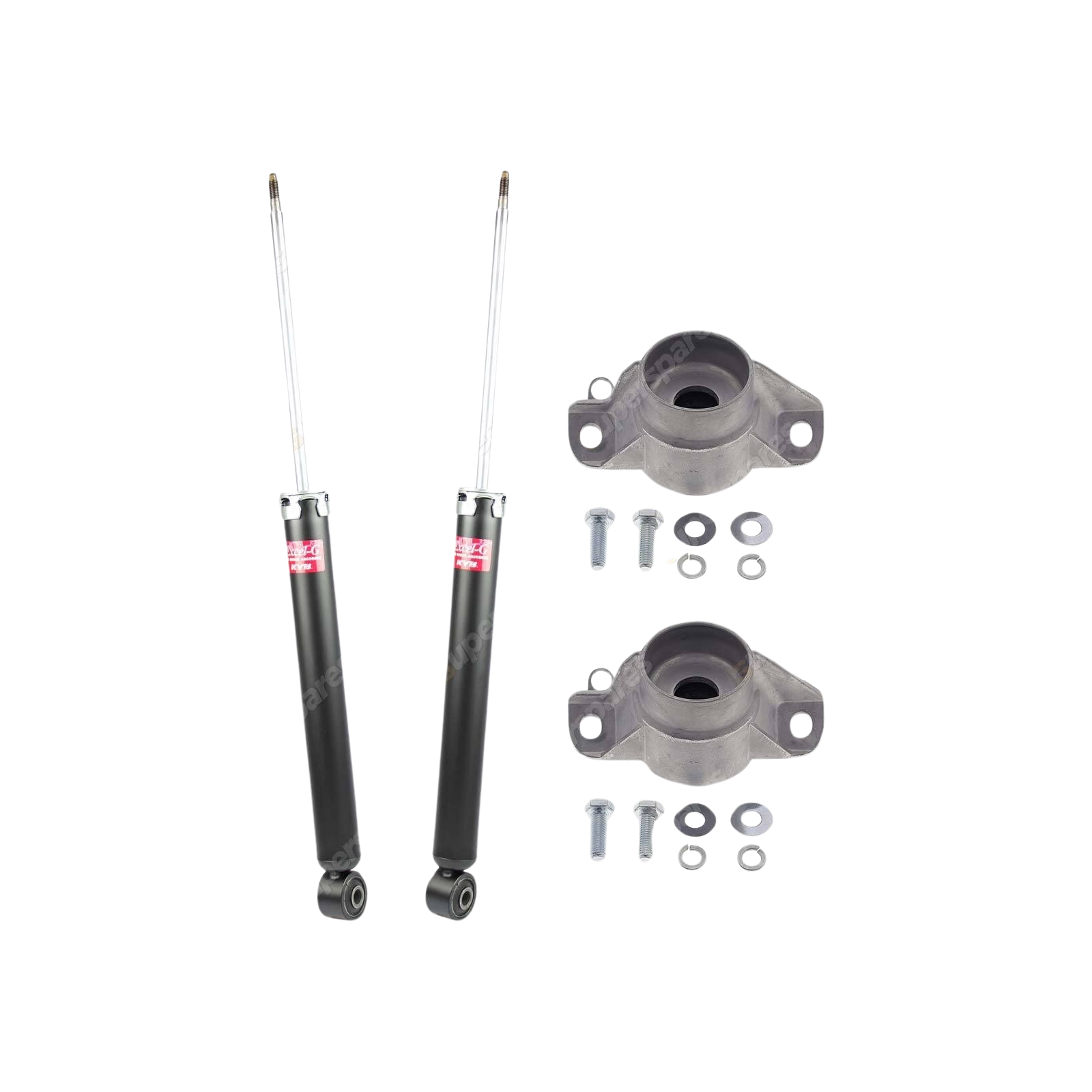 Pair Rear KYB Shock Absorbers + Strut Mount Kit for Audi A5 S5 8T TFSI TDI 10-17