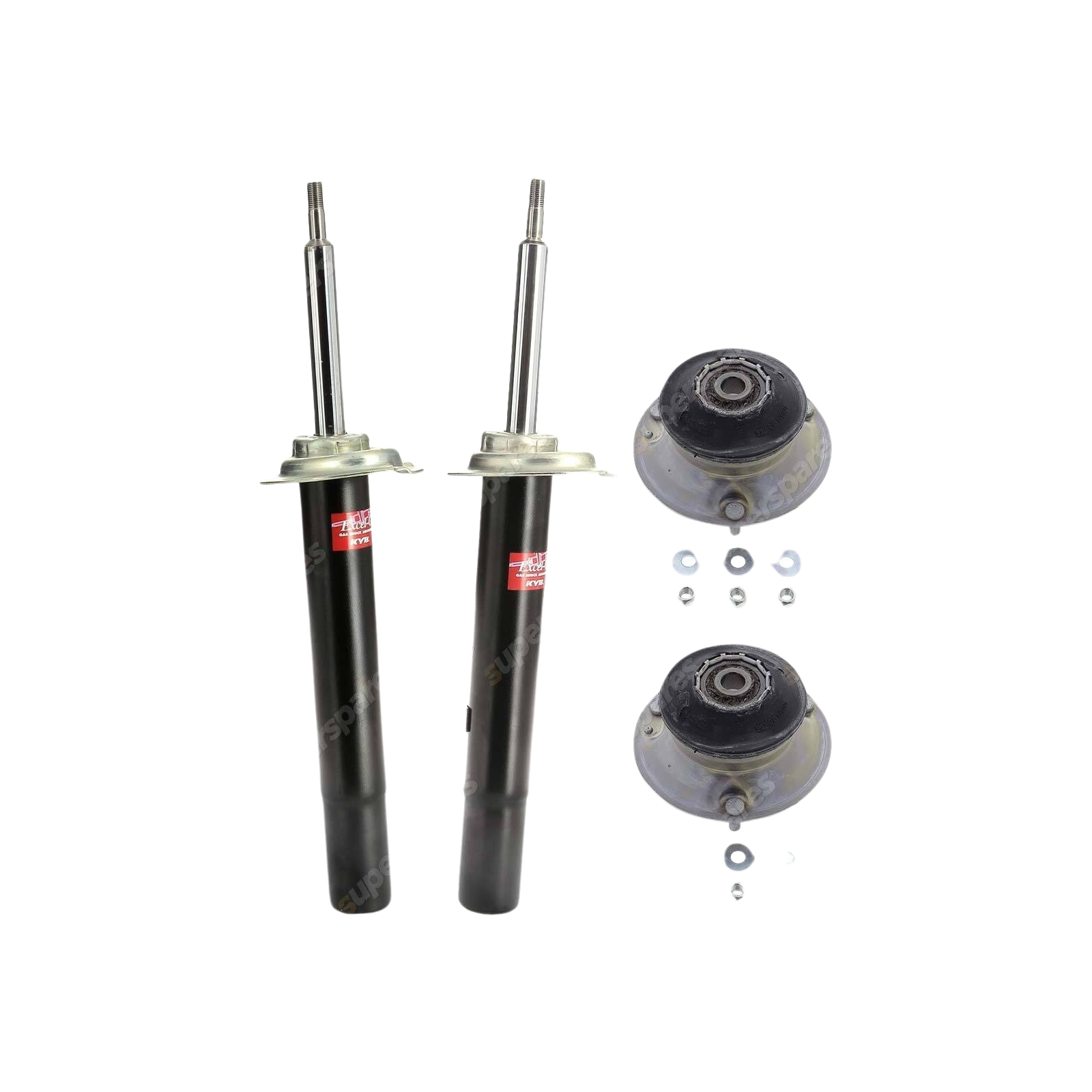 Pair Front KYB Shock Absorbers + Strut Top Mount Kit for BMW 5 Series E39 96-03