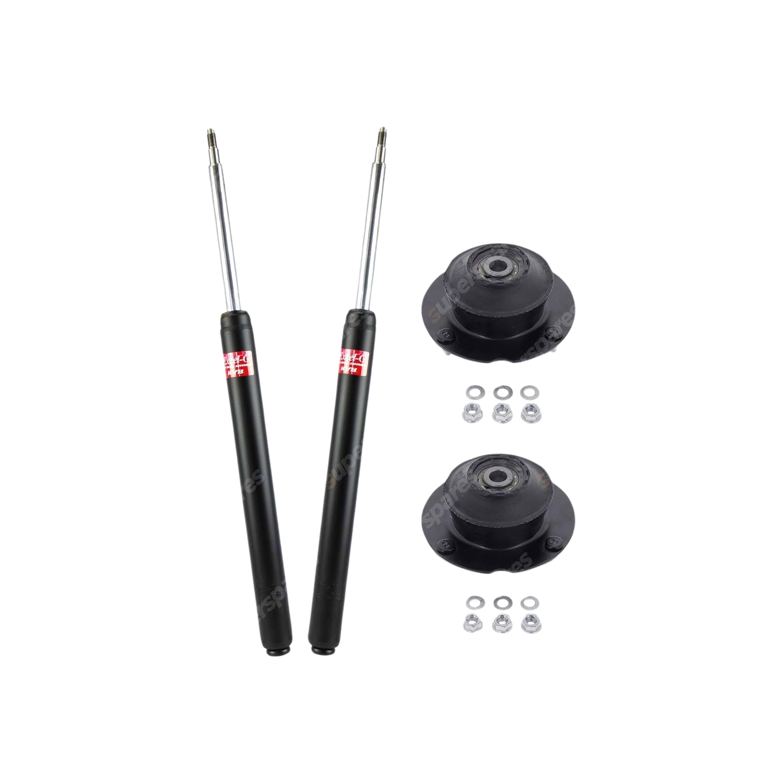 Pair Front KYB Shock Absorbers + Strut Top Mount Kit for BMW 3 Series E30 83-90