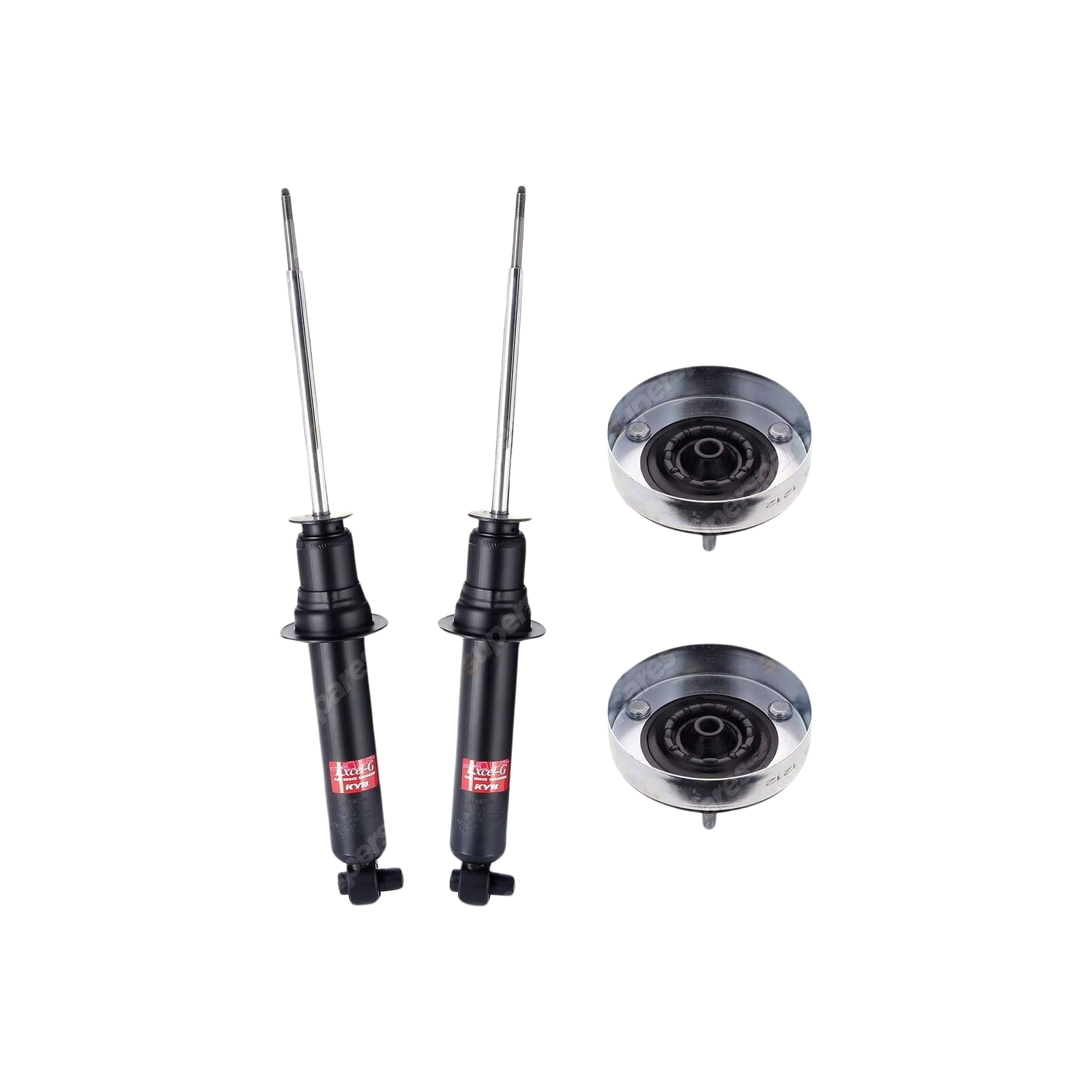 Pair Rear KYB Shock Absorbers + Strut Mount Kit for BMW 5 Series E34 Sedan 89-96