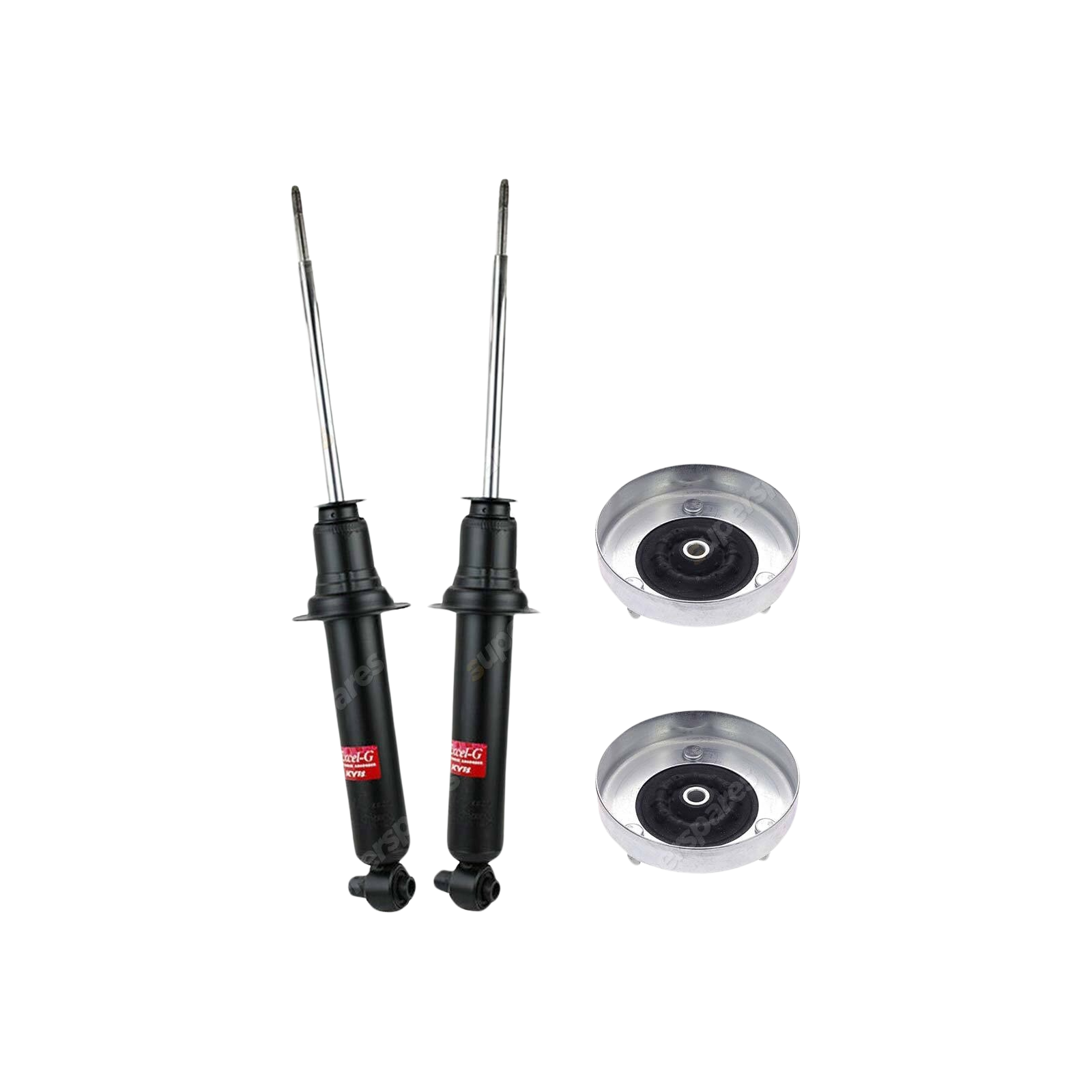 Pair Rear KYB Shock Absorbers + Strut Mount Kit for BMW 7 Series E32 Sedan 88-94