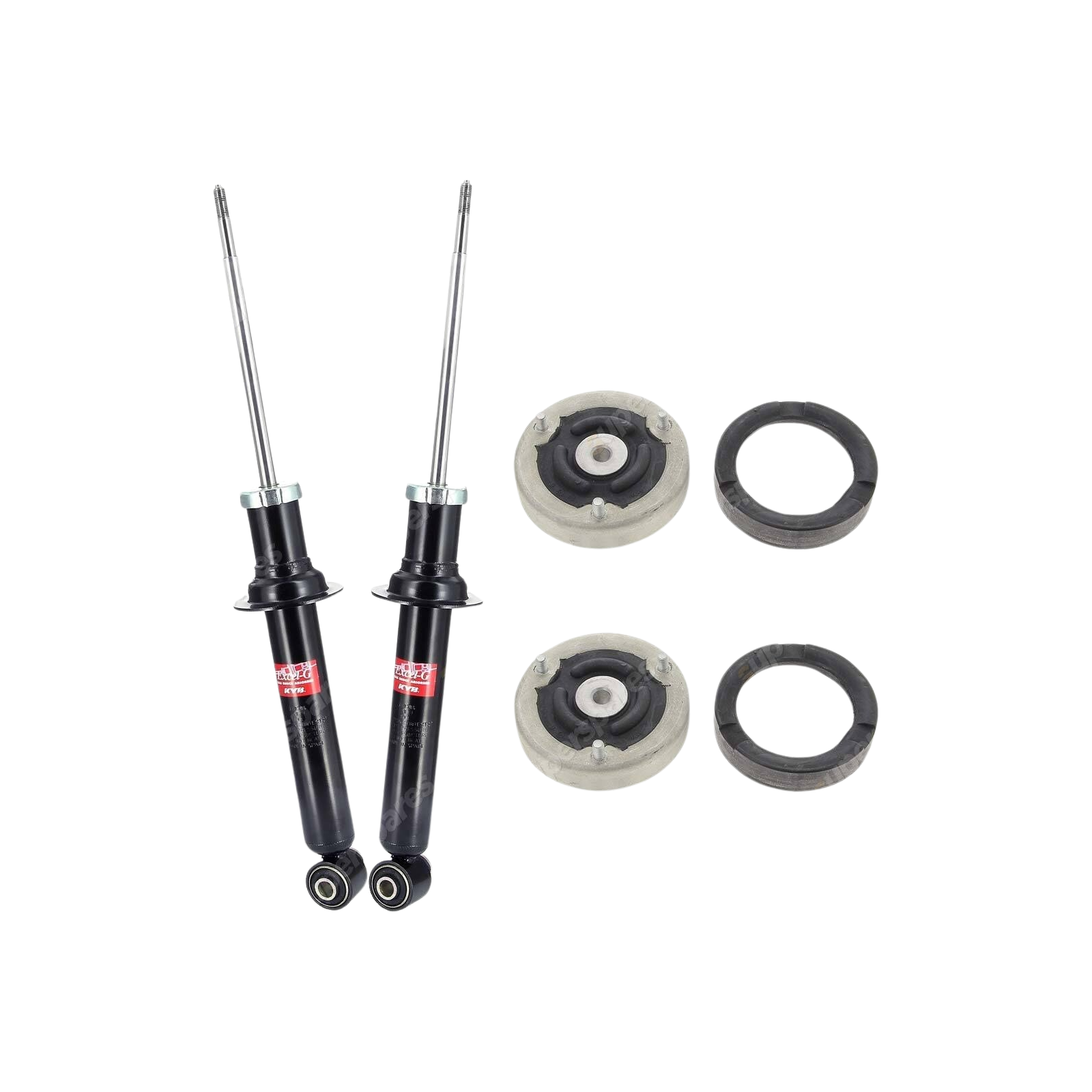 Pair Rear KYB Shock Absorbers + Strut Top Mount Kit for BMW 5 Series E60 02-10