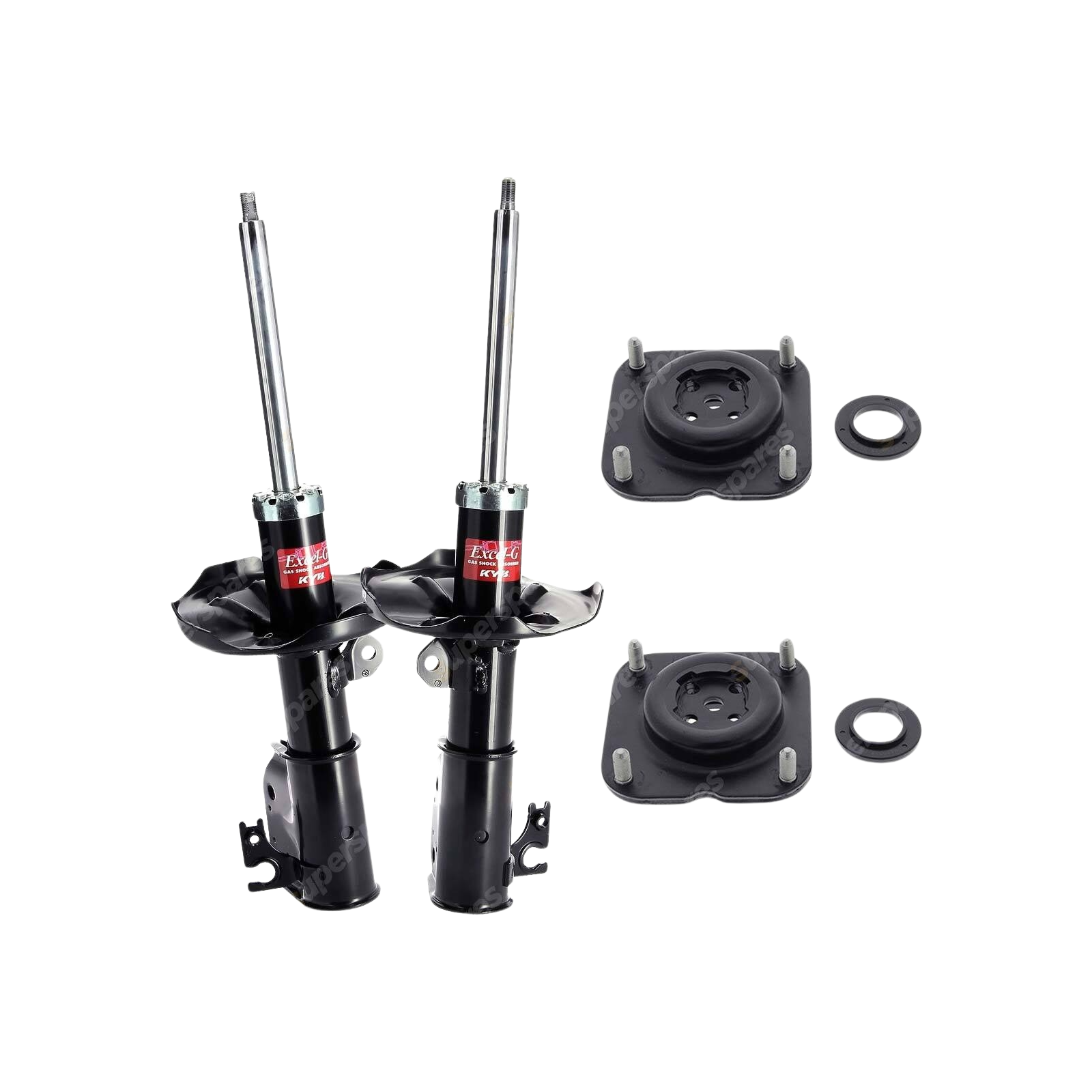 2 Front KYB Shock Absorbers + Strut Top Mount Kit for Ford Laser KN KQ 99-02