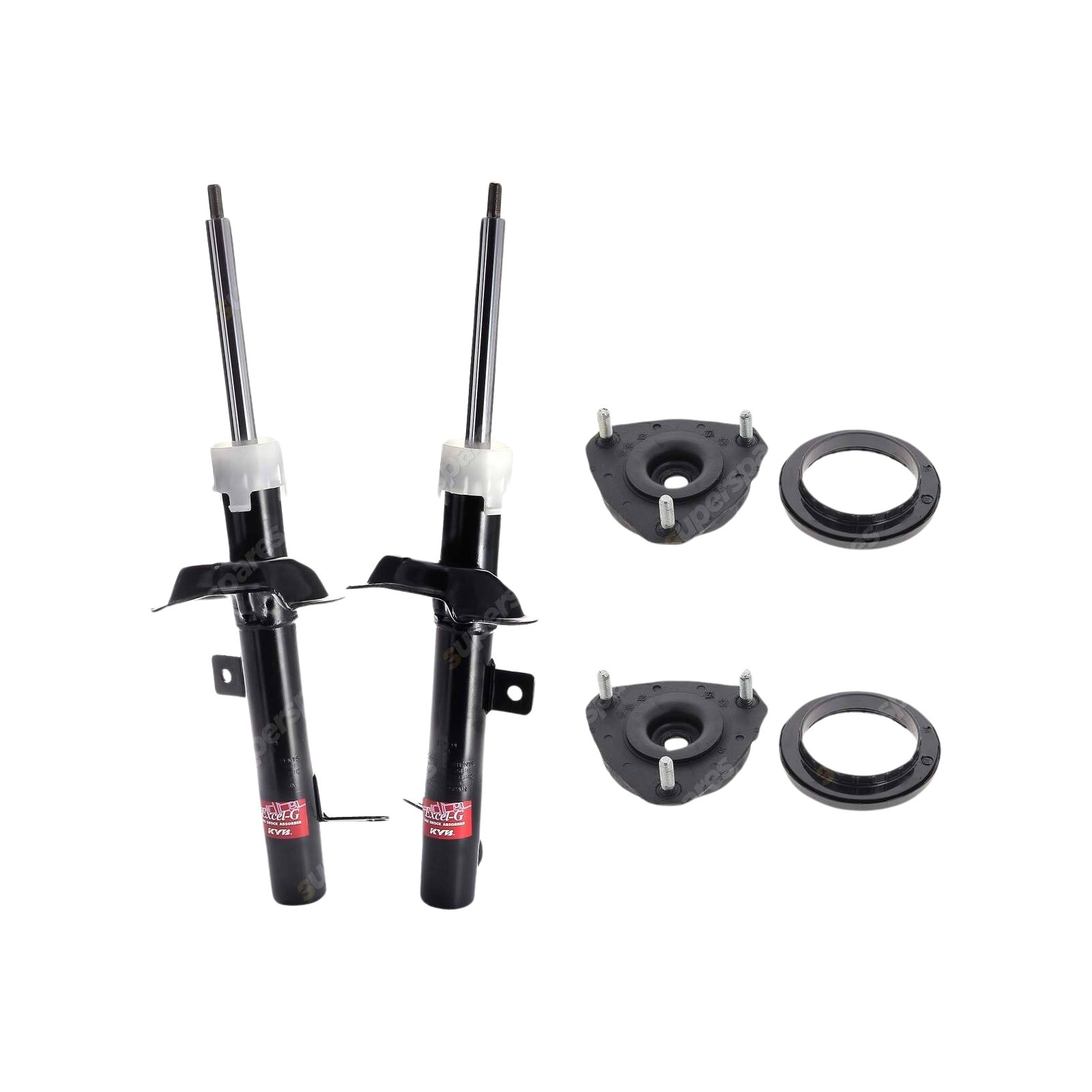 2 Front KYB Shock Absorbers + Strut Top Mount Kit for Ford Focus LR 02-05