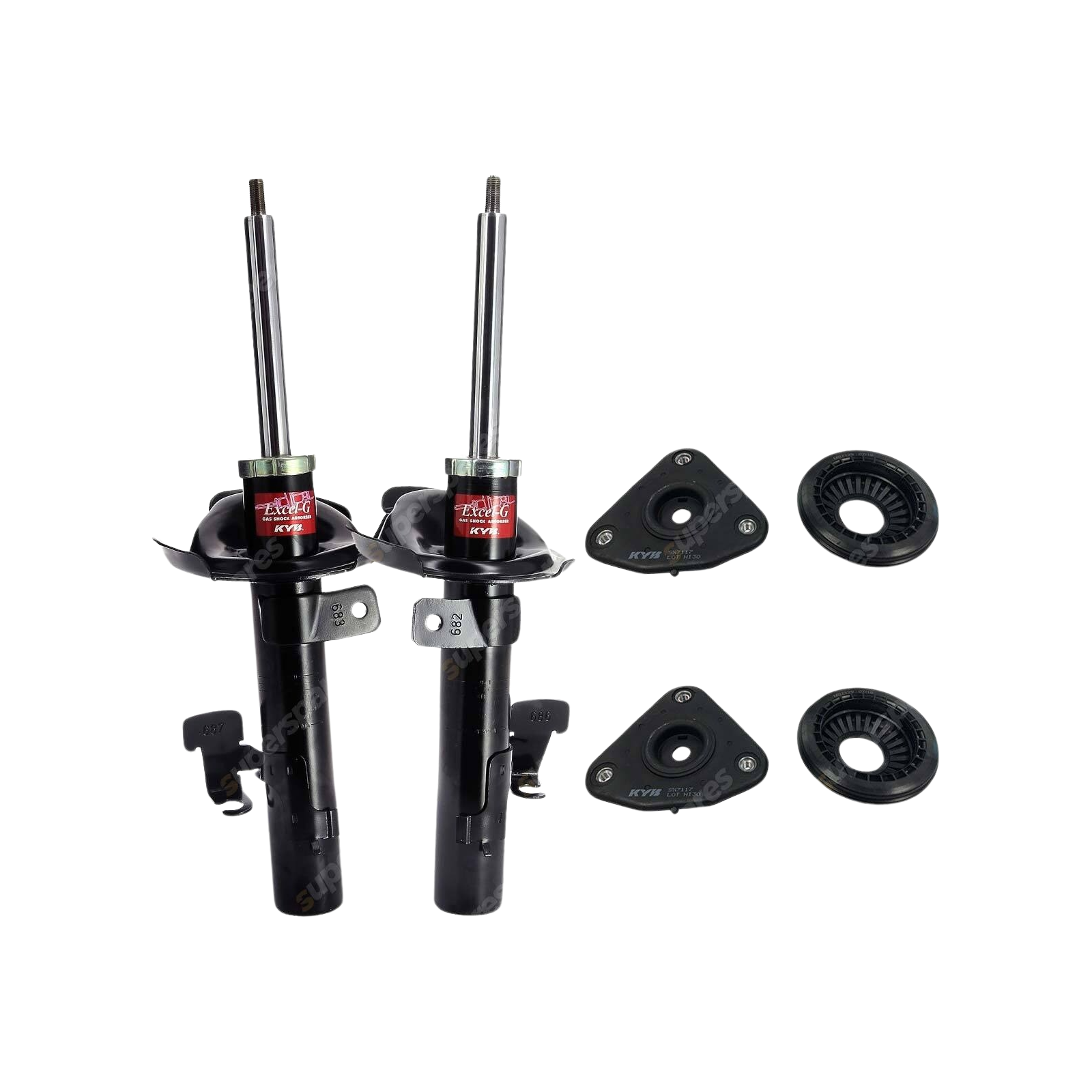 2 Front KYB Shock Absorbers + Strut Top Mount Kit for Ford Focus LS LT 05-09