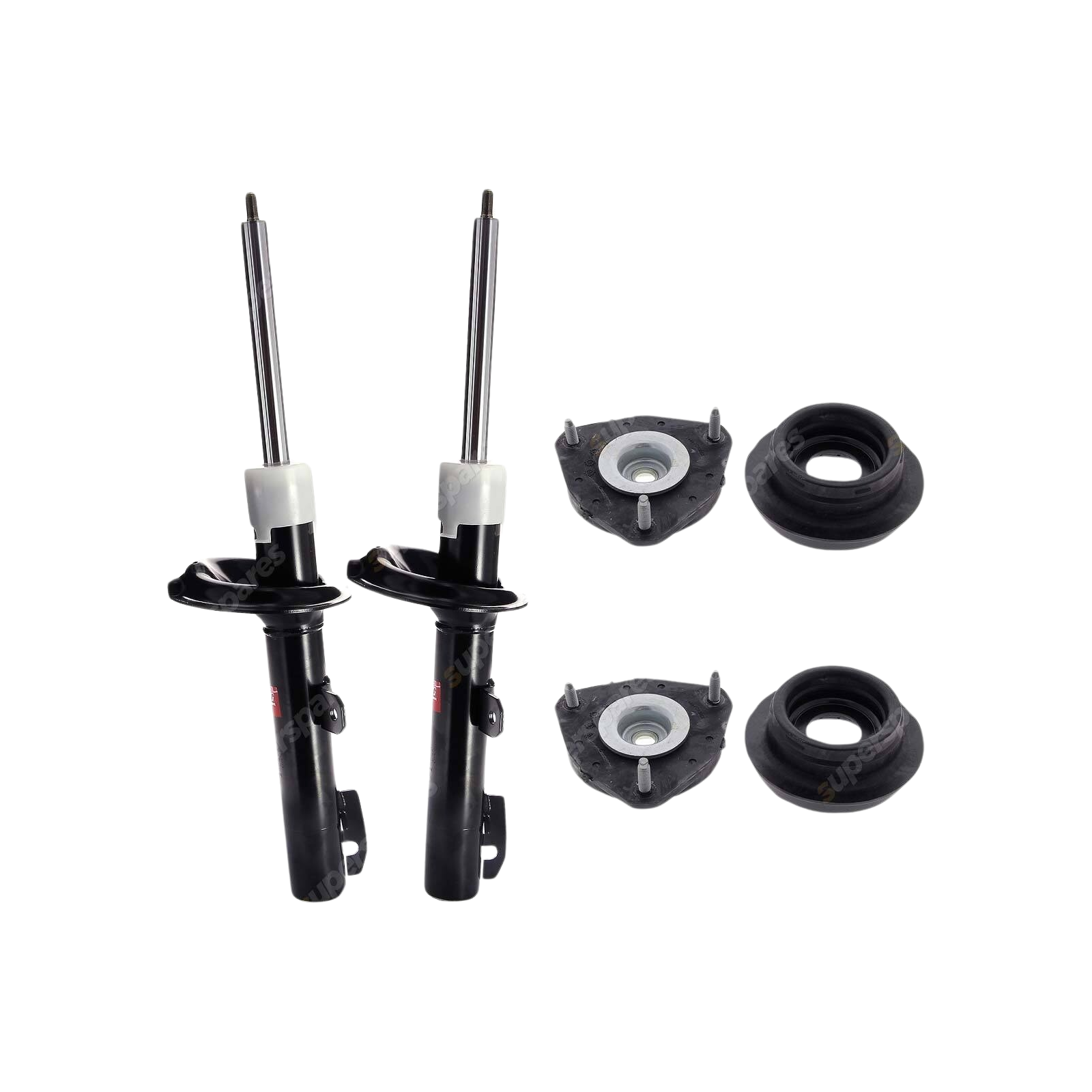 Pair Front KYB Shock Absorbers + Strut Top Mount Kit for Ford Transit VM 06-12