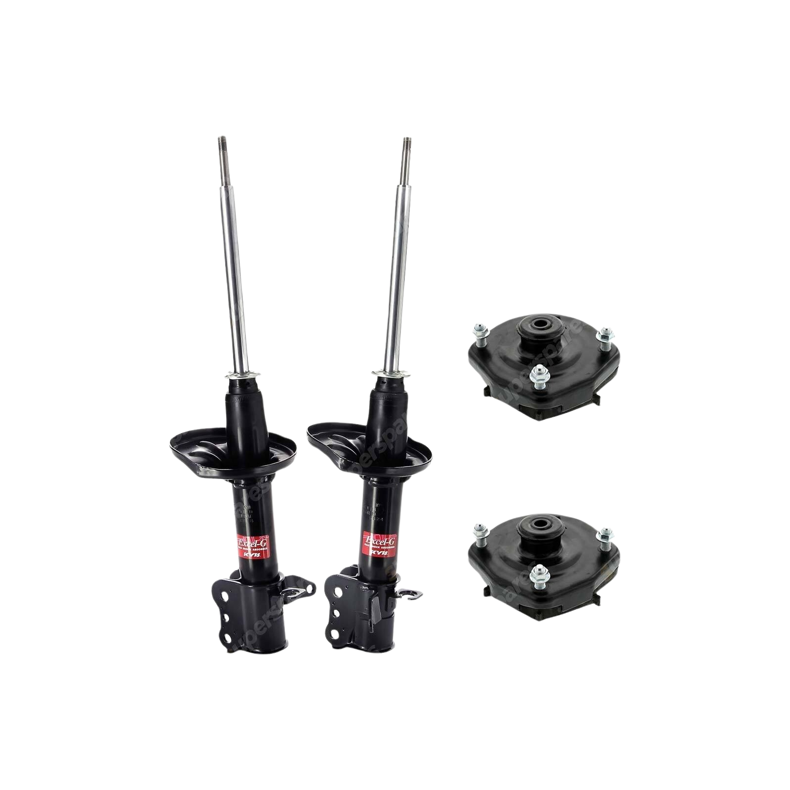 2 Rear KYB Shock Absorbers + Strut Top Mount Kit for Ford Laser KN KQ 99-02