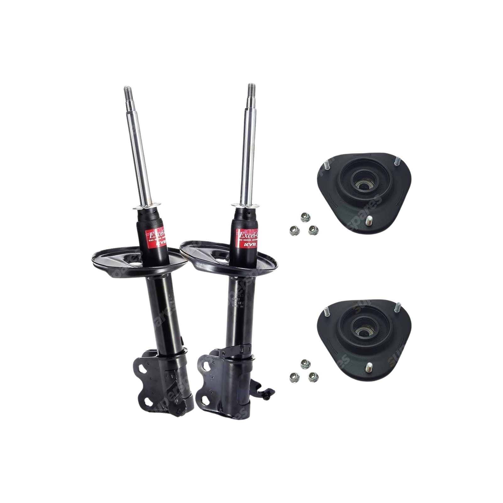 2 Front KYB Shock Absorbers + Strut Top Mount Kit for Holden Nova LG 94-97