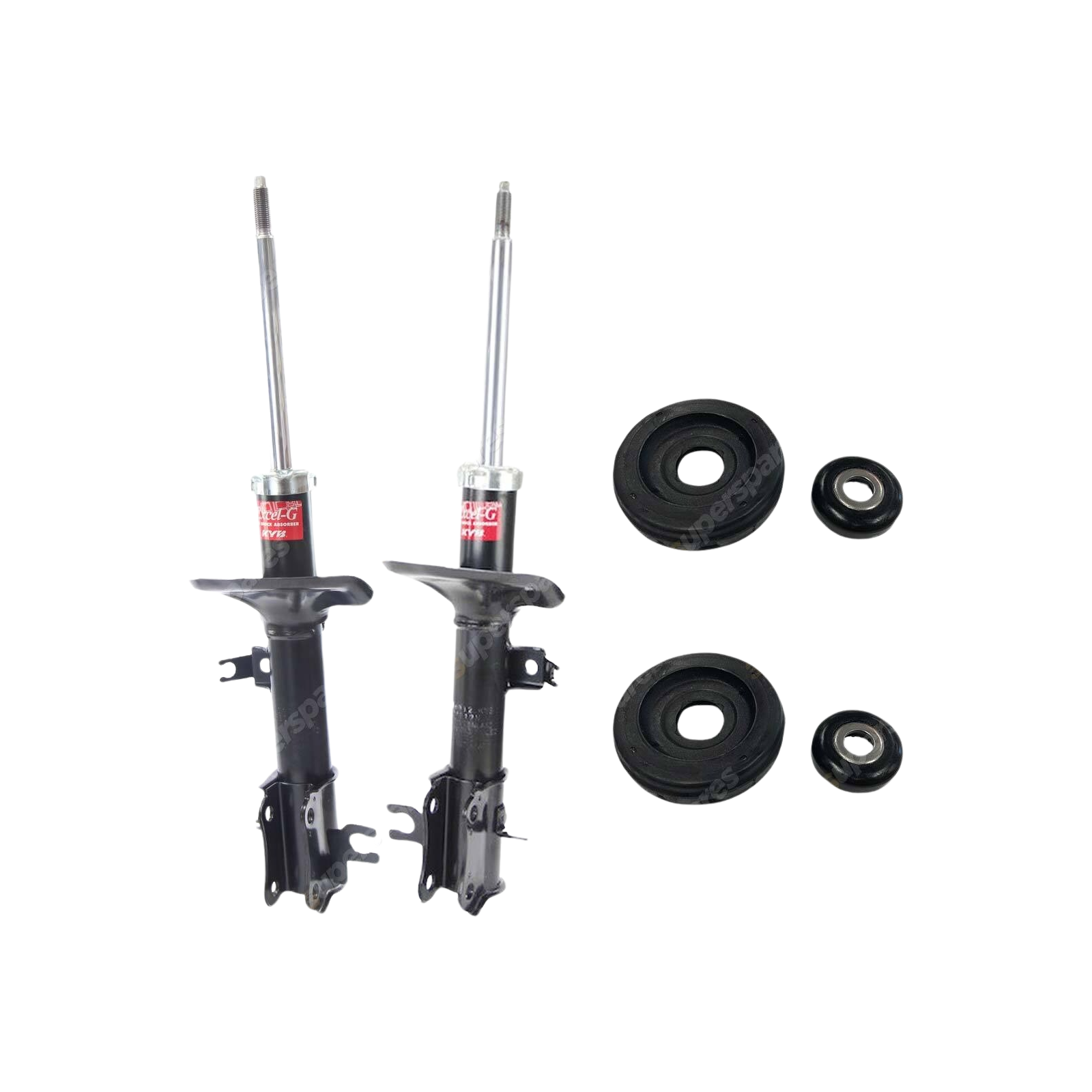 2x Front KYB Shock Absorbers + Strut Mount Kit for Holden Barina TK 05-11