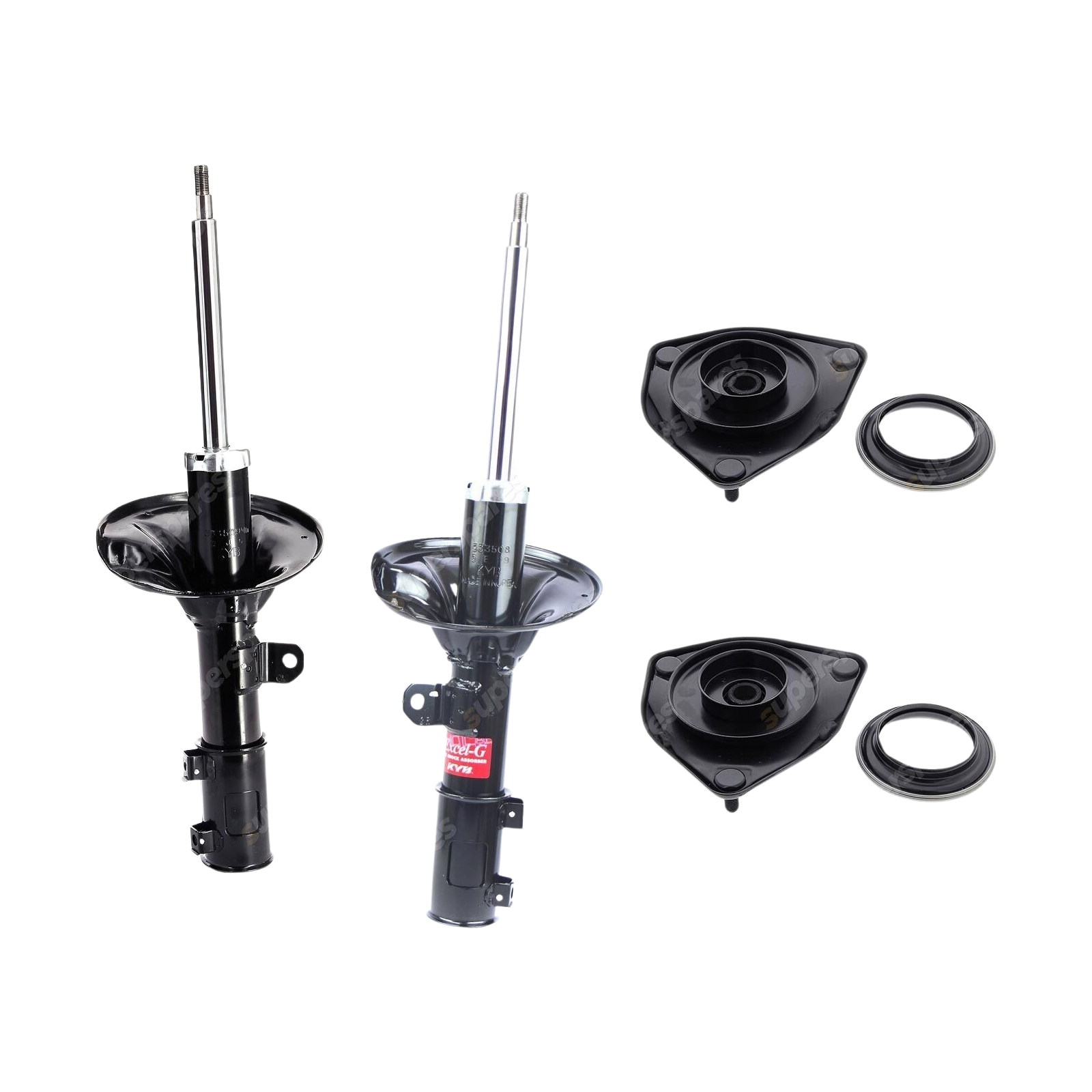 2 Front KYB Shock Absorbers + Strut Mount Kit for Hyundai Tiburon GK Coupe 02-10