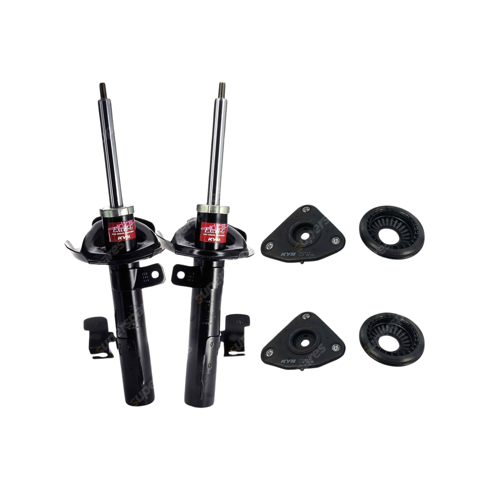 2 Front KYB Shock Absorbers + Strut Top Mount Kit for Mazda Mazda 3 BK BL 04-14