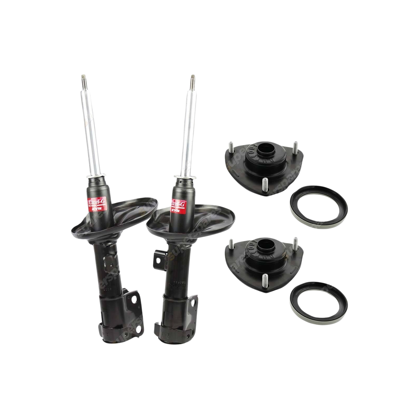 2x Front KYB Shock Absorbers + Strut Mount Kit for Mitsubishi 380 DB Sedan 05-08