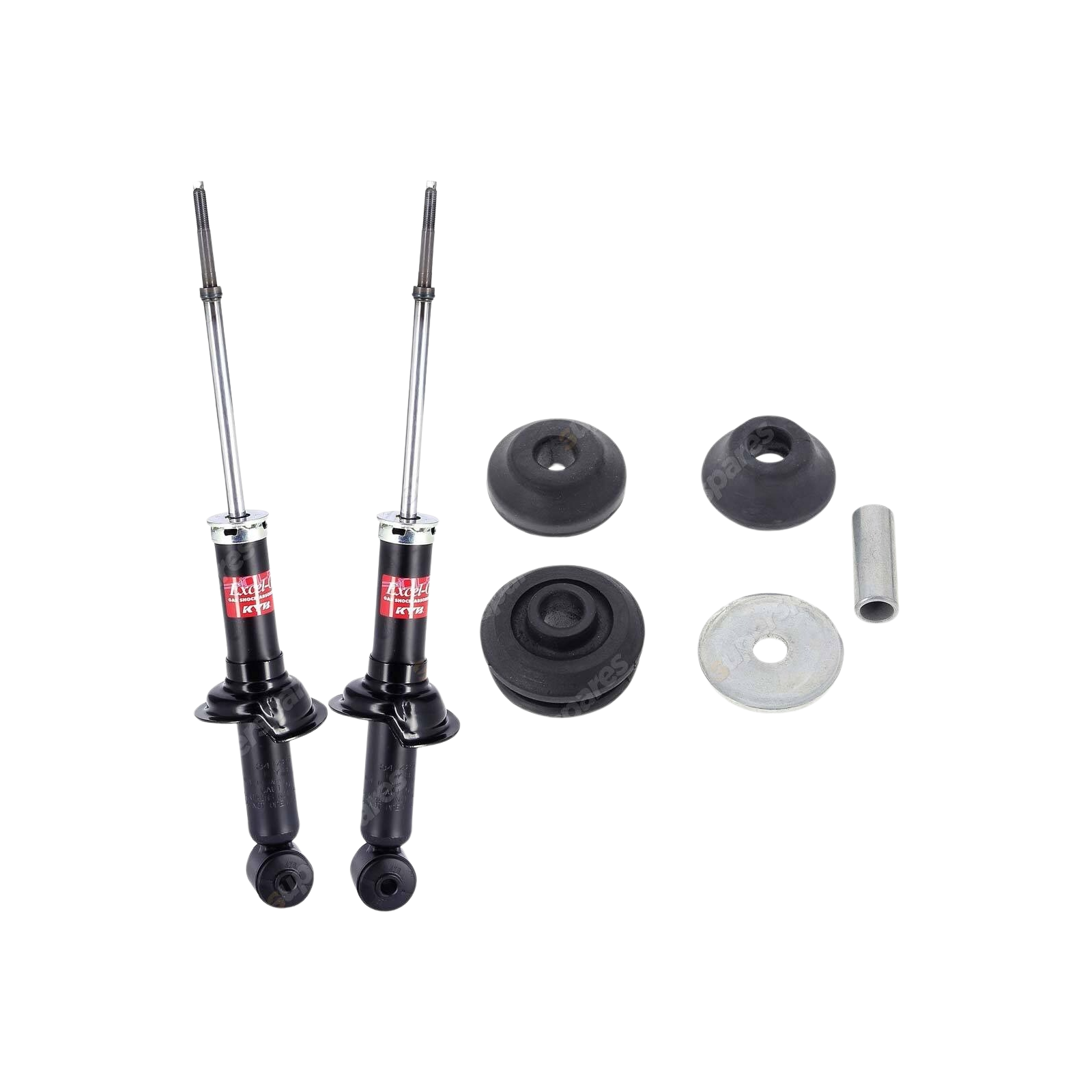 2 Rear KYB Shock Absorbers + Strut Top Mount Kit for Mitsubishi Lancer CJ 07-16