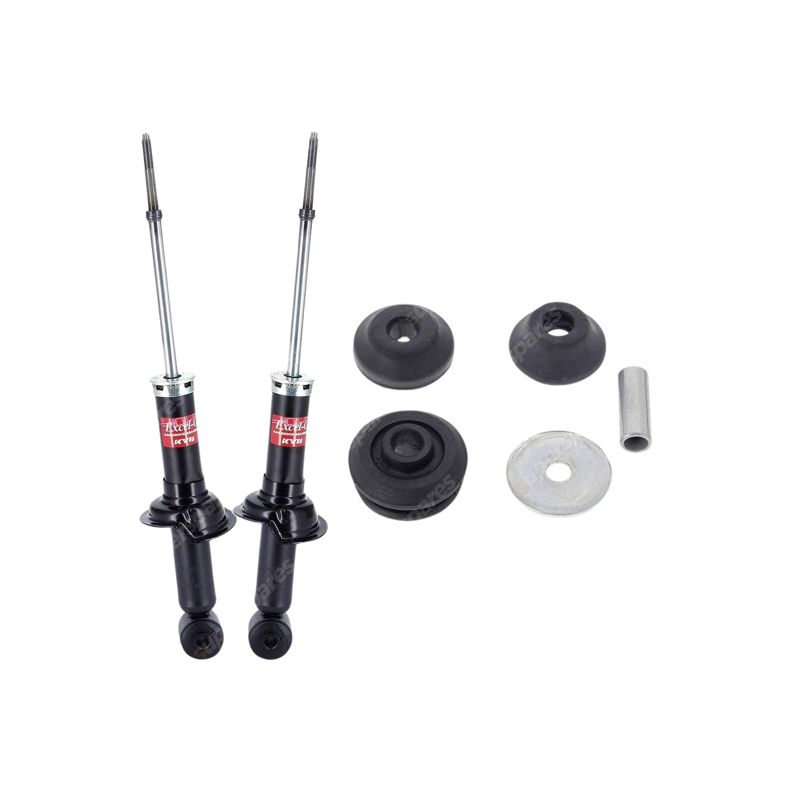 2x Rear KYB Shock Absorbers + Strut Mount Kit for Mitsubishi Lancer CJ 07-16