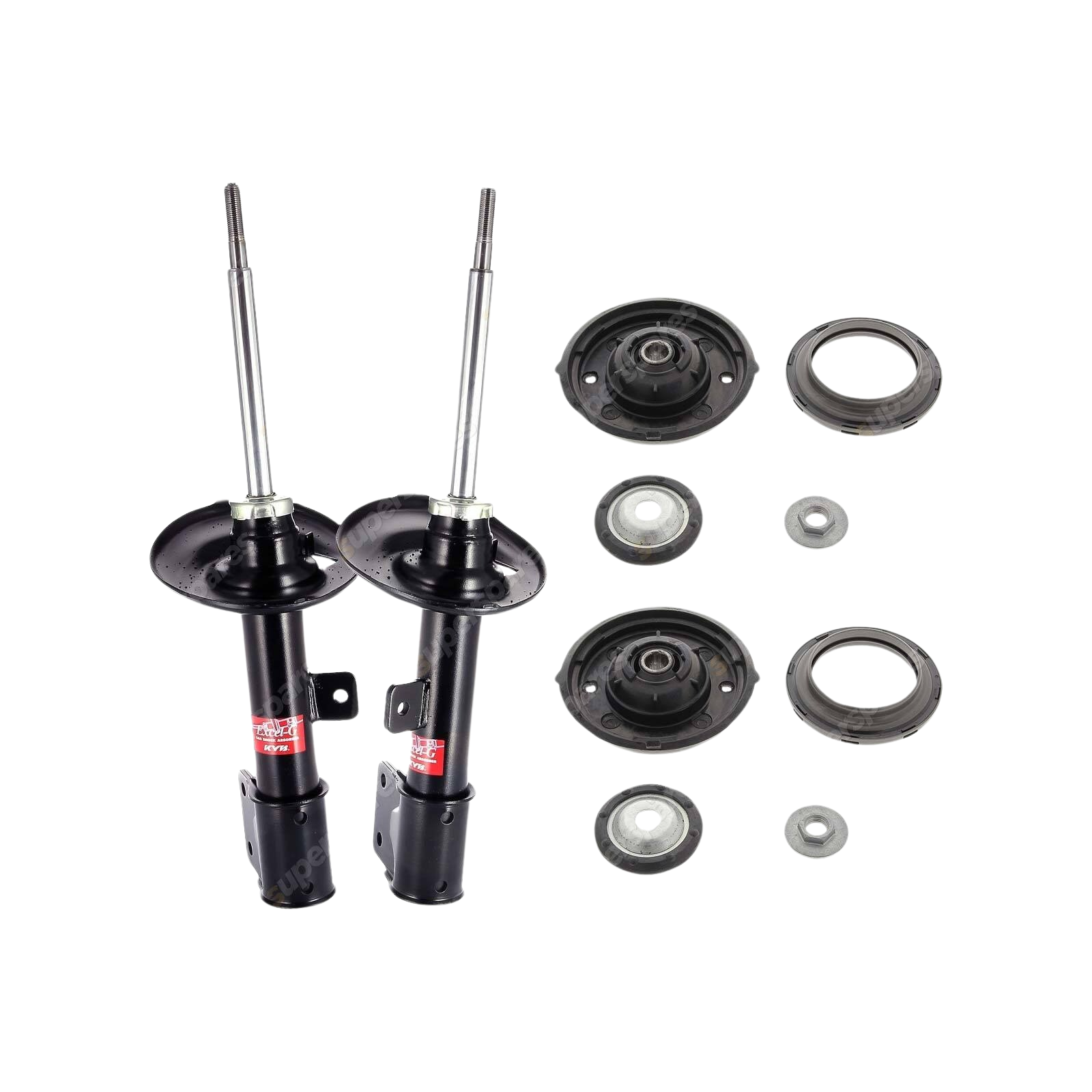 Pair Front KYB Shock Absorbers Strut Top Mount Kit for Peugeot 308 RHH RHR 08-13