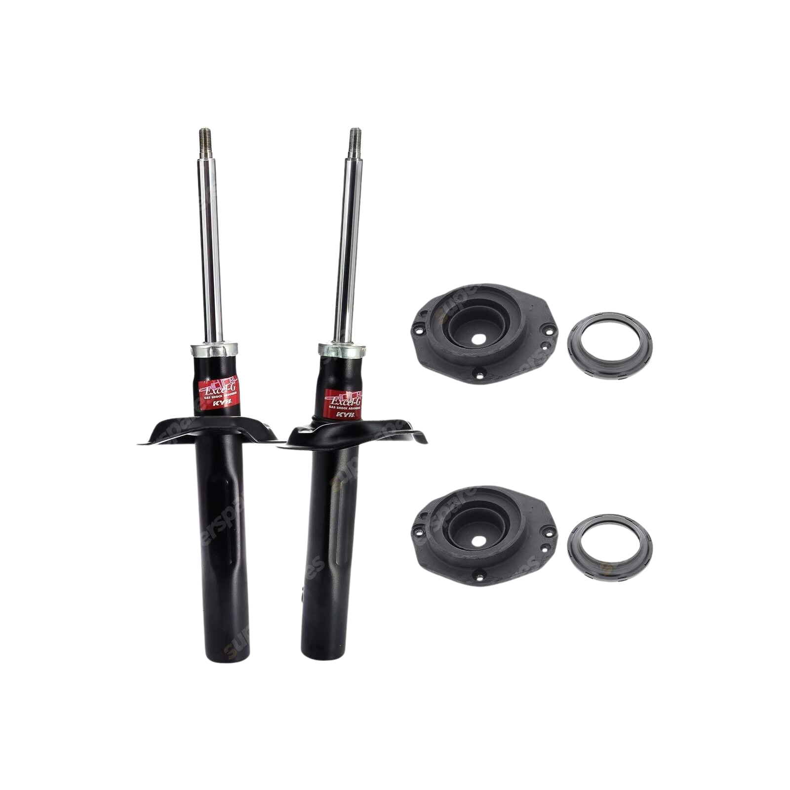 Pair Front KYB Shock Absorbers + Strut Top Mount Kit for Peugeot 306 N3 N5 93-02