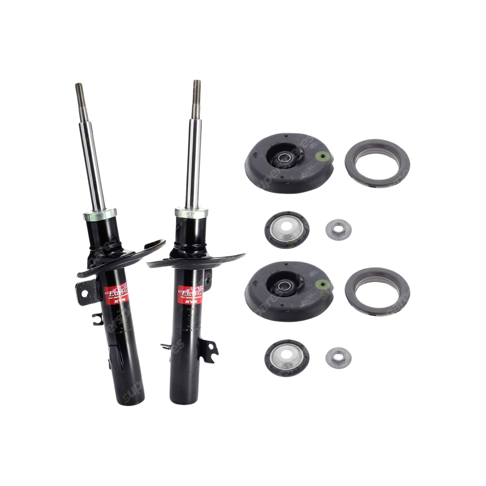 Front KYB Shock Absorbers Strut Mount Kit for Peugeot 207 5FS 5FW 9HR 9HZ 07-ON