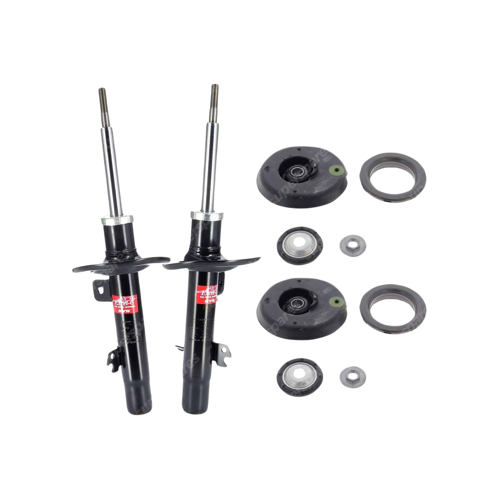 2 Front KYB Shock Absorbers Strut Mount Kit for Peugeot 207 EP3 KFU KFV 07-10