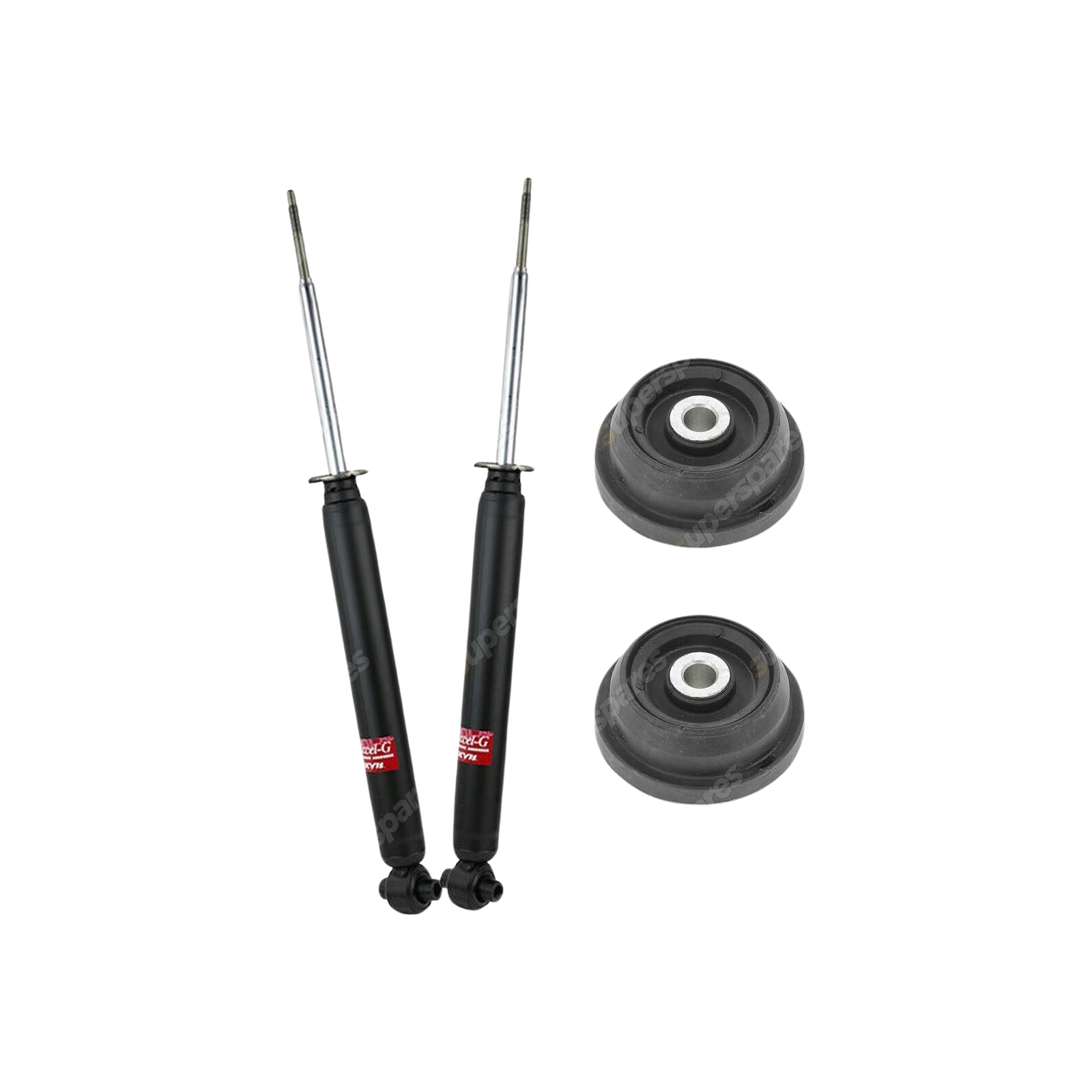 2 Rear KYB Shock Absorbers + Strut Mount Kit for Peugeot 406 XFX XFZ Coupe 97-04