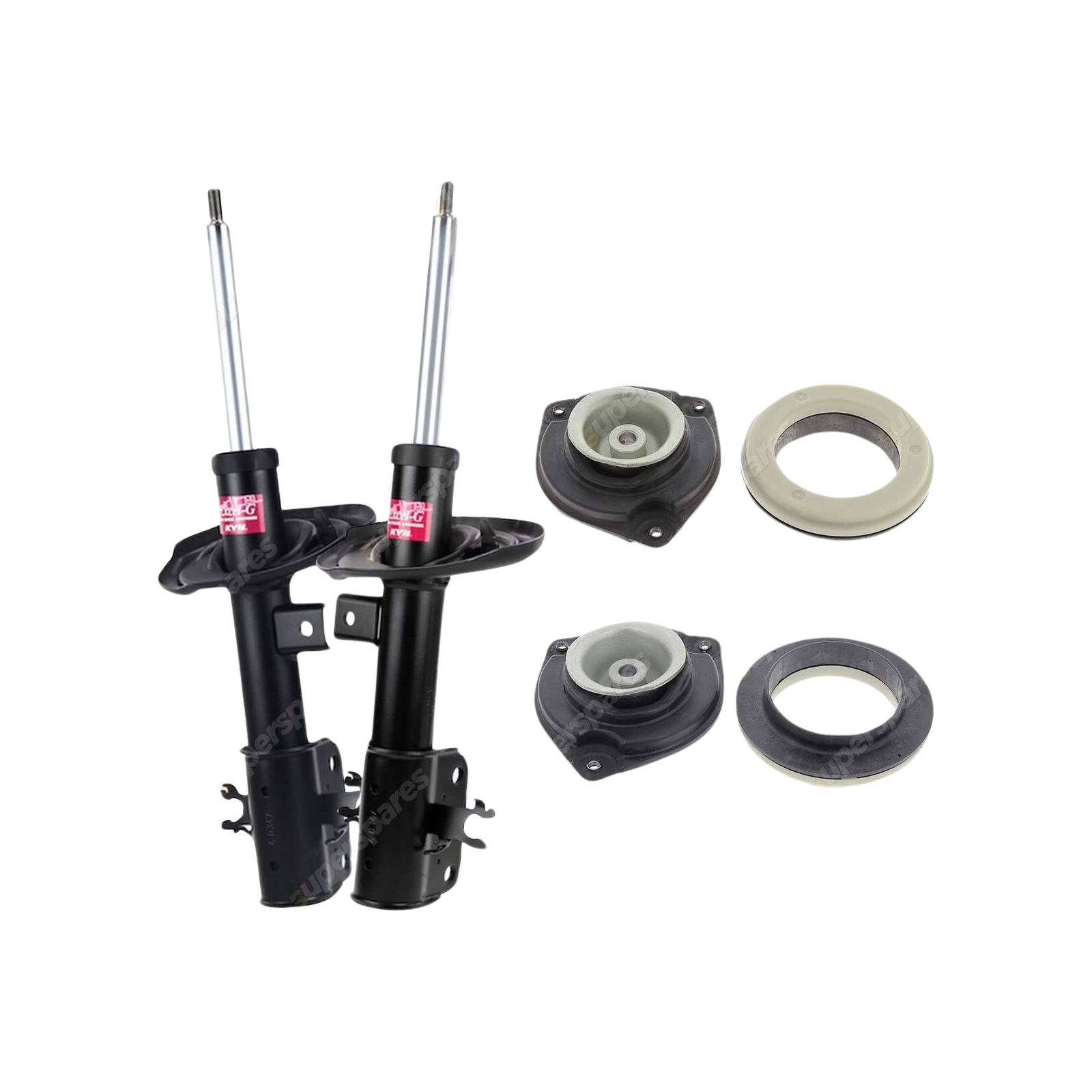 2 Front KYB Shock Absorbers Strut Mount Kit for Renault Latitude X43 Sedan 11-14