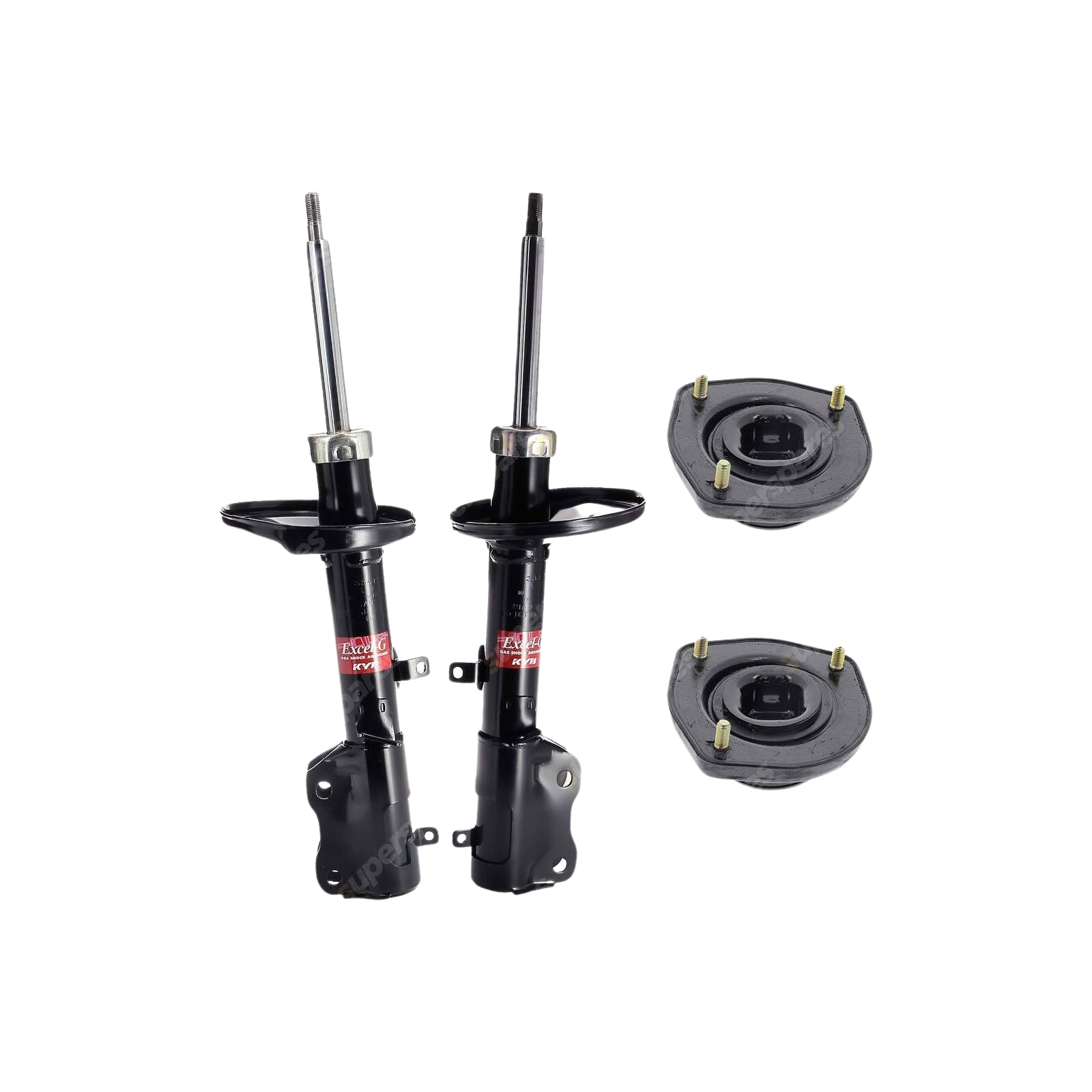 2x Rear KYB Shock Absorbers + Strut Mount Kit for Toyota Corolla AE112R 98-01