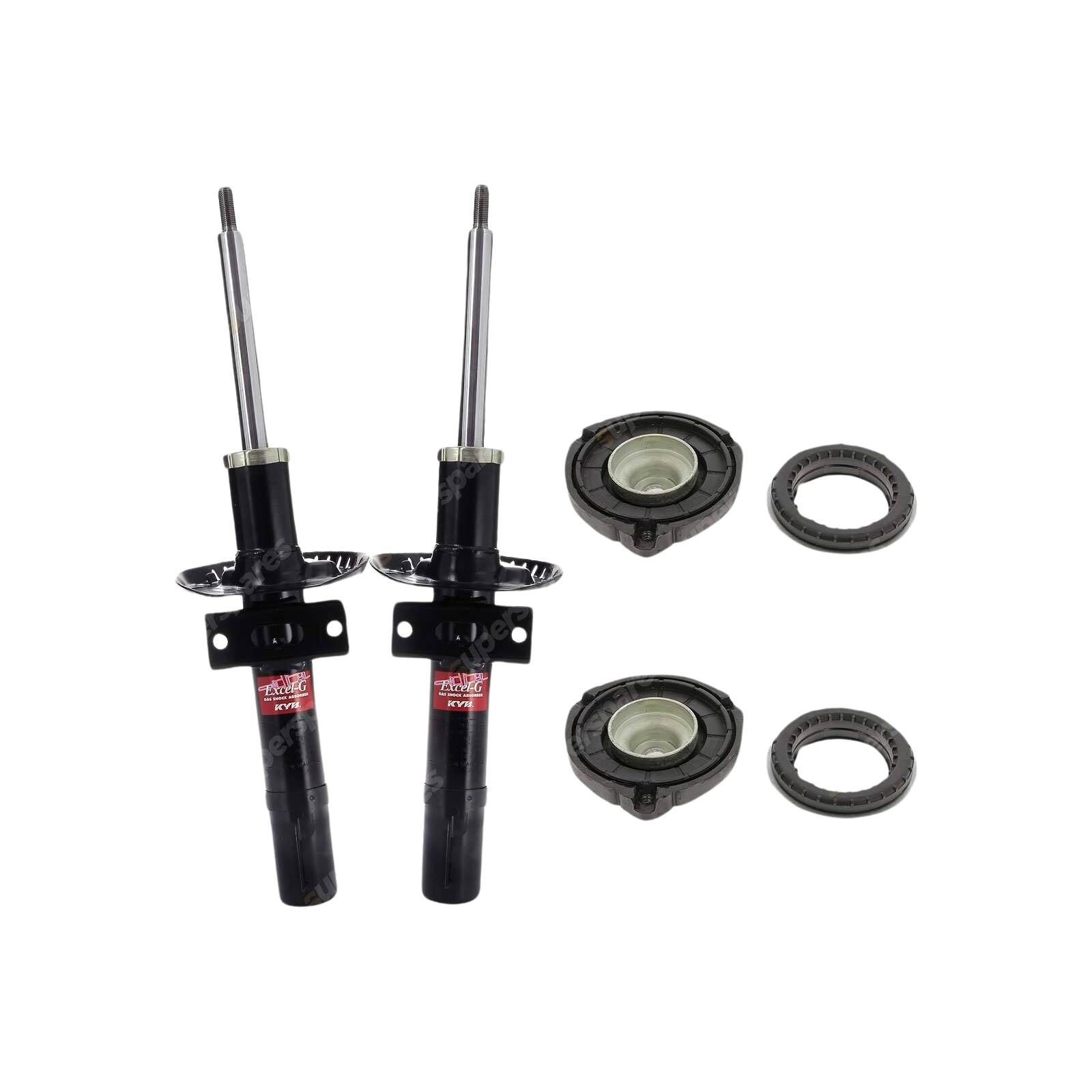 Pair Front KYB Shock Absorbers Strut Top Mount Kit for Volkswagen Polo 9N 02-11