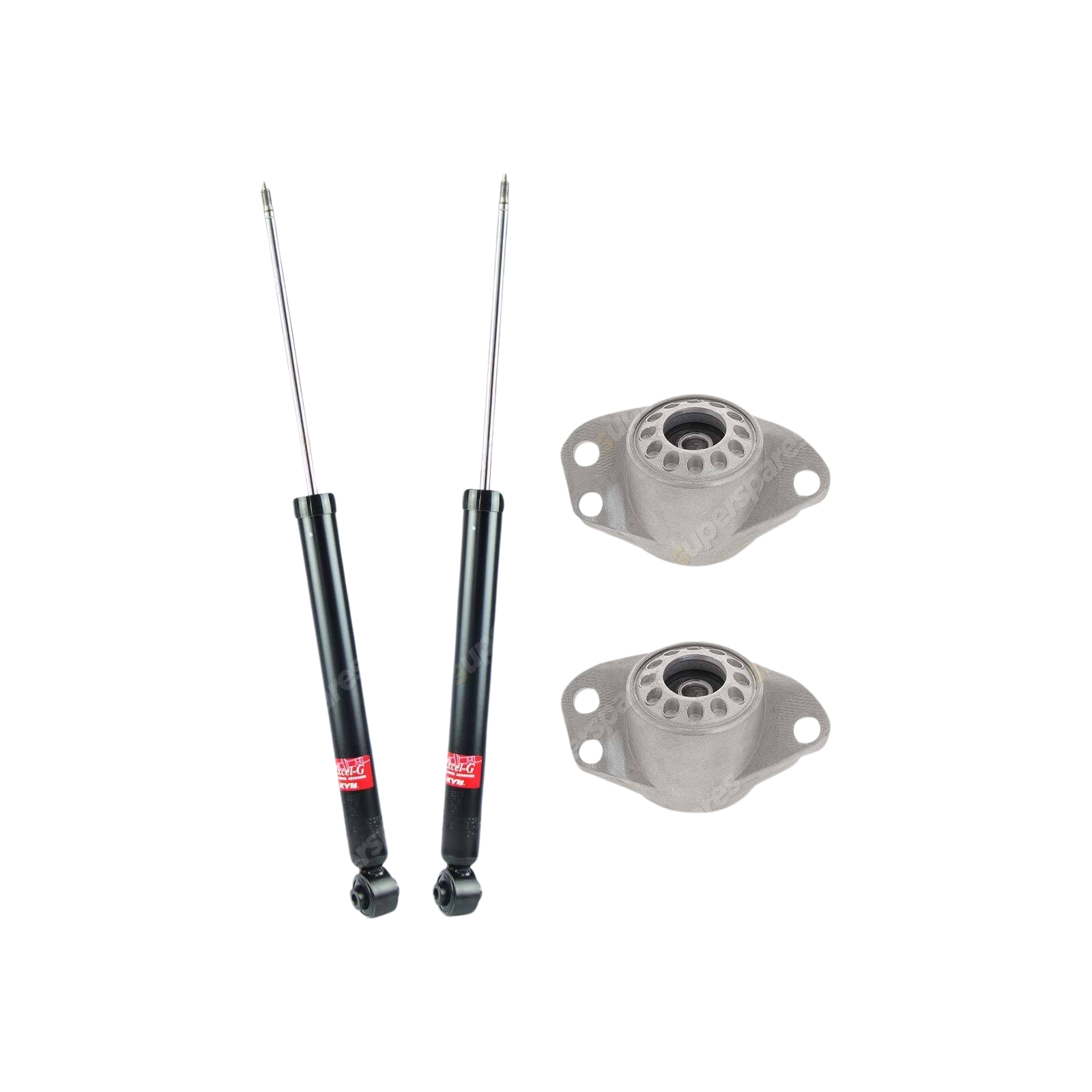 Pair Rear KYB Shock Absorbers Strut Mount Kit for Volkswagen Polo 6C 6R 9N 02-ON