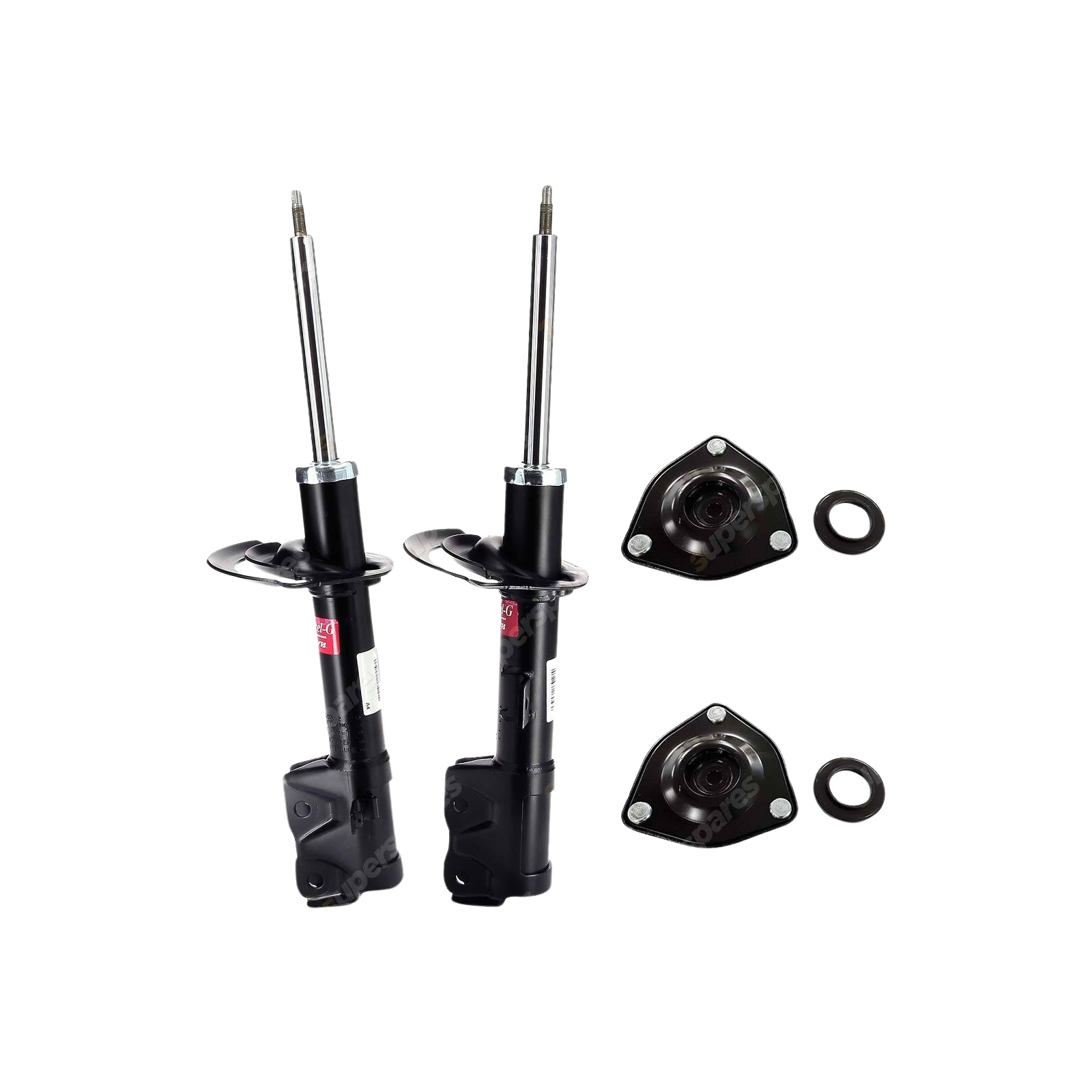 Pair Front KYB Shock Absorbers + Strut Top Mount Kit for Dodge Caliber PM 06-13