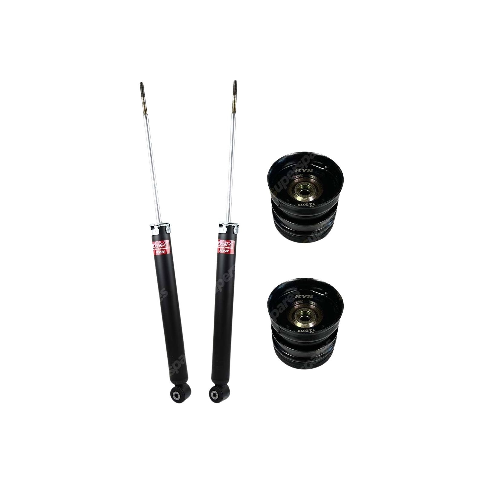 Pair Rear KYB Shock Absorbers + Strut Mount Kit for Honda City GM6 Jazz GK3 GK5