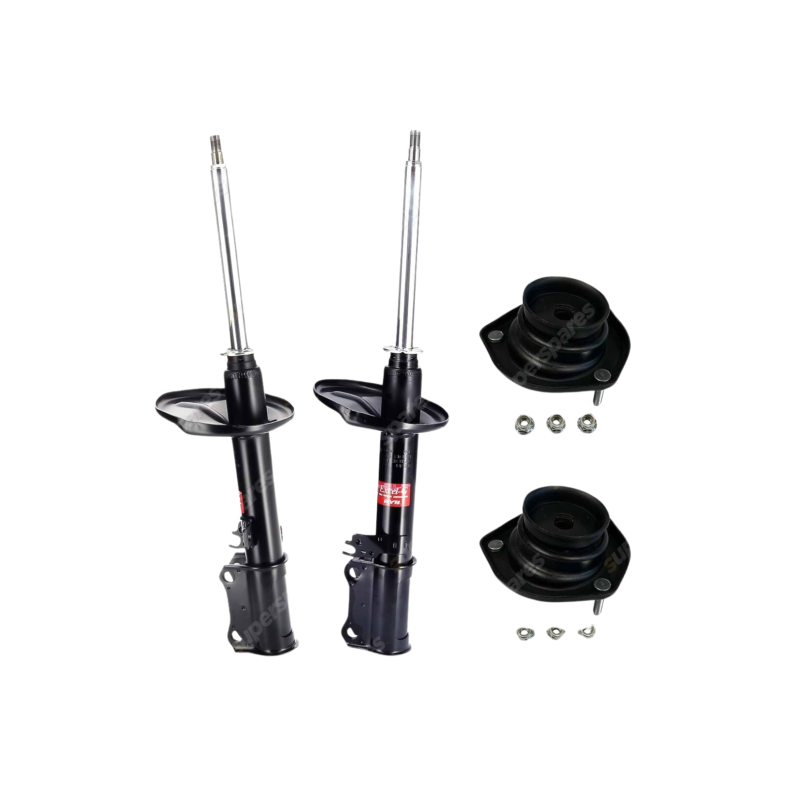 Pair Rear KYB Shock Absorbers + Strut Top Mount Kit for Lexus ES300 MCV30R 01-08