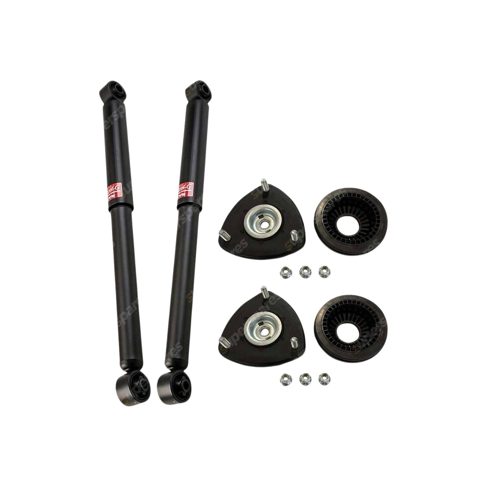 Pair Front KYB Shock Absorbers + Strut Top Mount Kit for Mazda Mazda 2 DJ DL