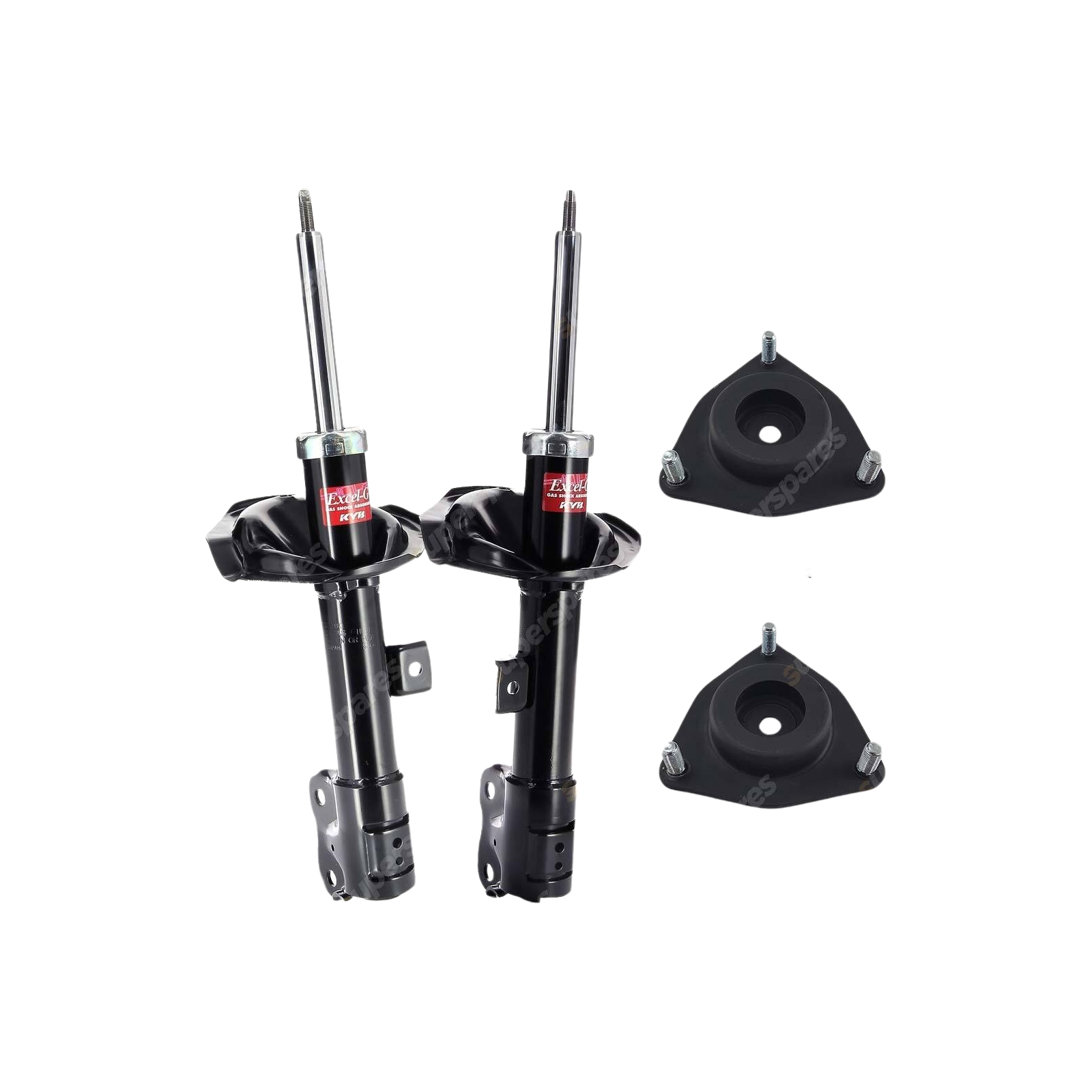 Pair Front KYB Shock Absorbers + Strut Top Mount Kit for Peugeot 4007 4HK 09-14