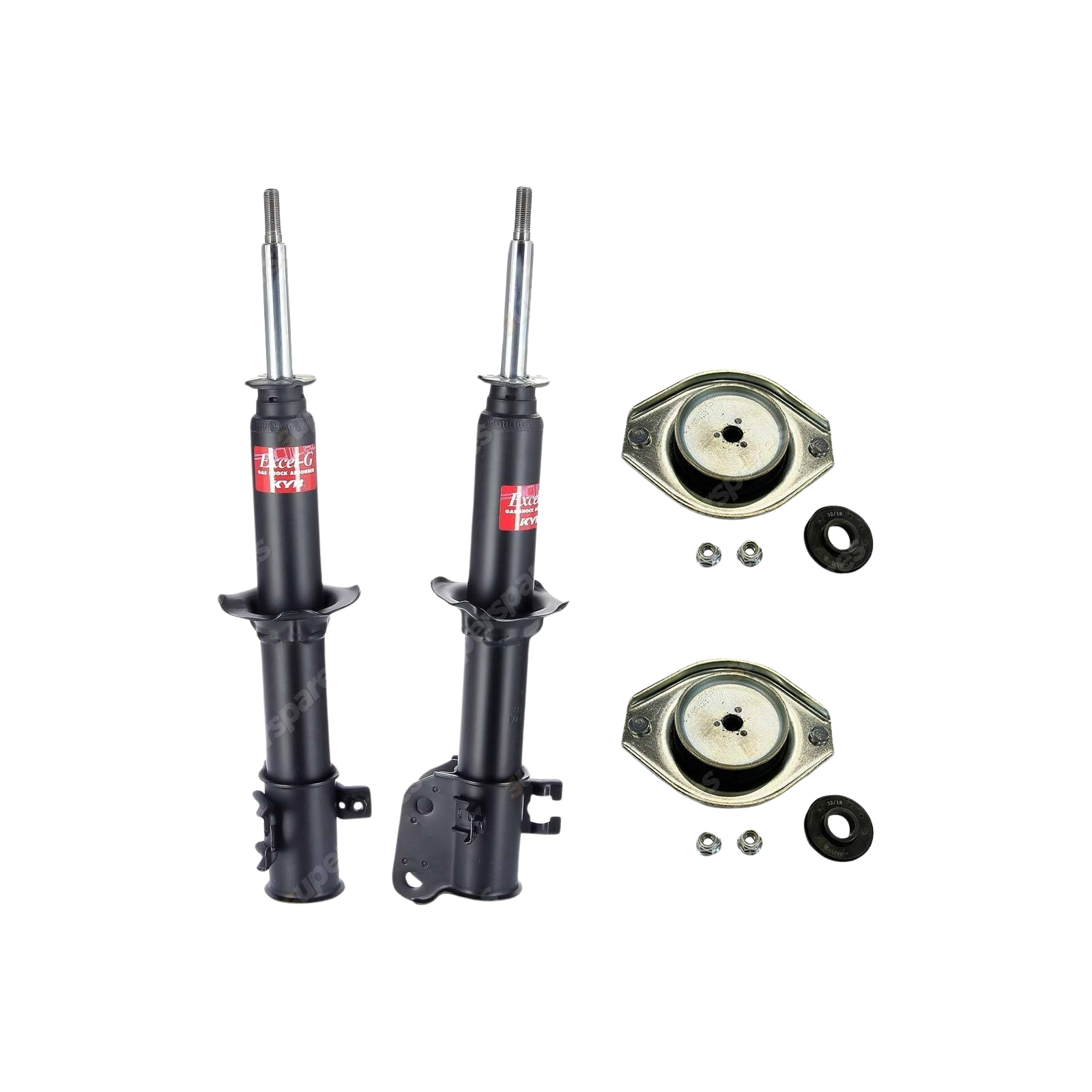 Pair Front KYB Shock Absorbers + Strut Mount Kit for Suzuki Ignis RG413 00-05