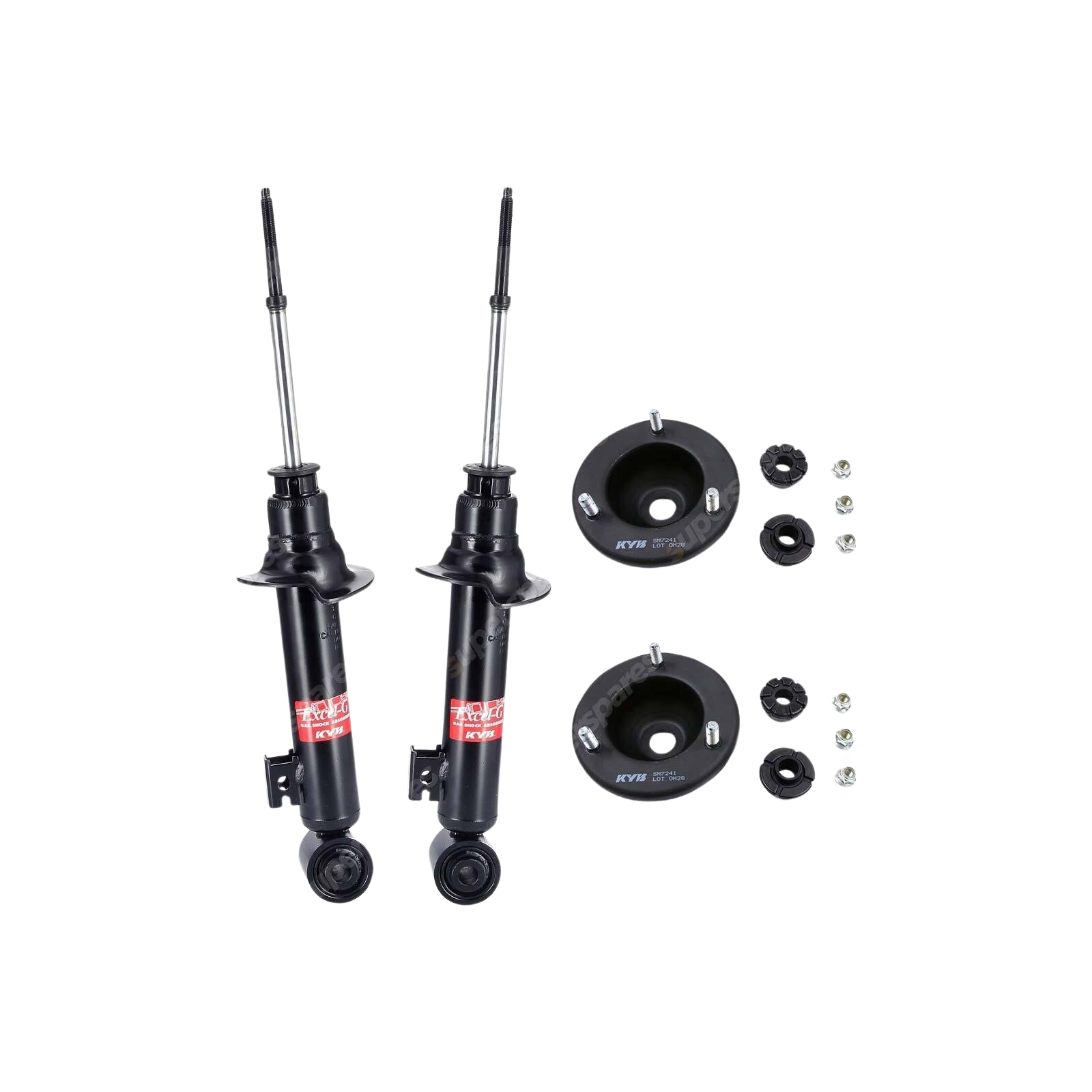 2x Front KYB Shock Absorbers + Strut Mount Kit for MITSUBISHI PAJERO SPORT QE QF