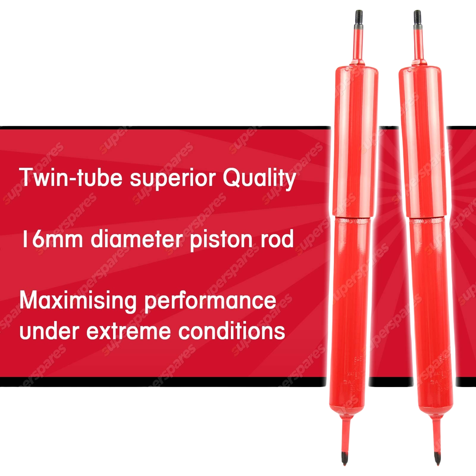 2x Front KYB SKORCHED 4'S Shock Absorbers for Ford Maverick TB42 4.2 Coil Susp