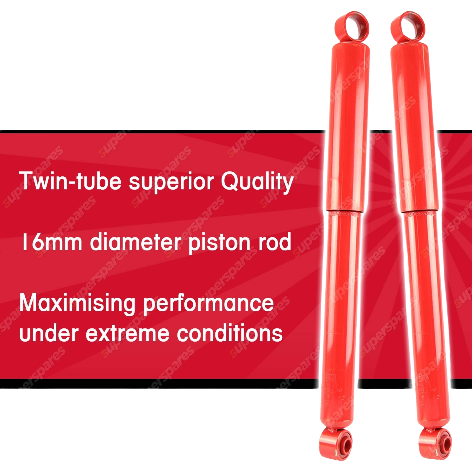 2x Rear KYB SKORCHED 4'S Shock Absorbers for Ford Maverick TB42 4WD Coil Susp