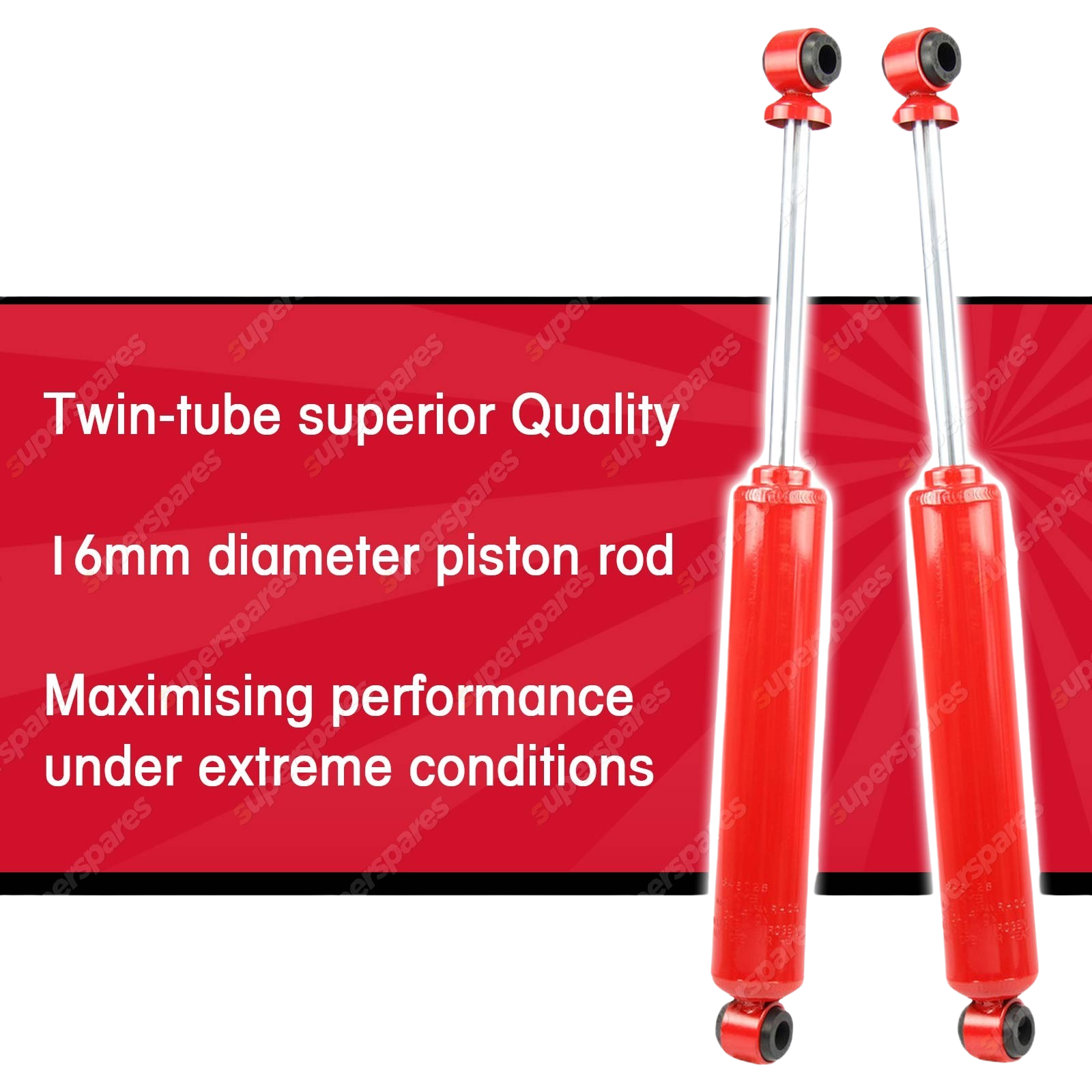 2x Rear KYB SKORCHED 4'S Shock Absorbers for Mitsubishi Triton ML MN MQ RWD 4WD