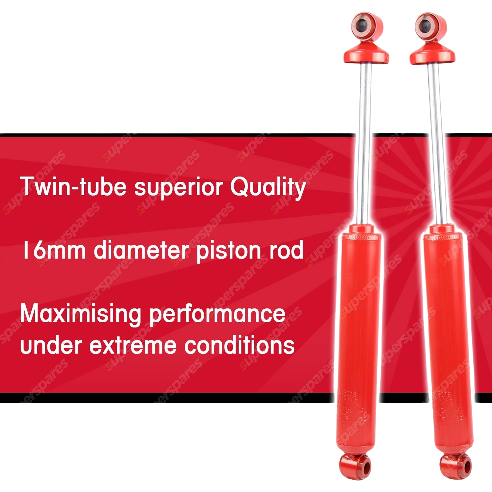 2x Rear KYB SKORCHED 4'S Shock Absorbers for Nissan Navara D22 4WD RWD 1997-On