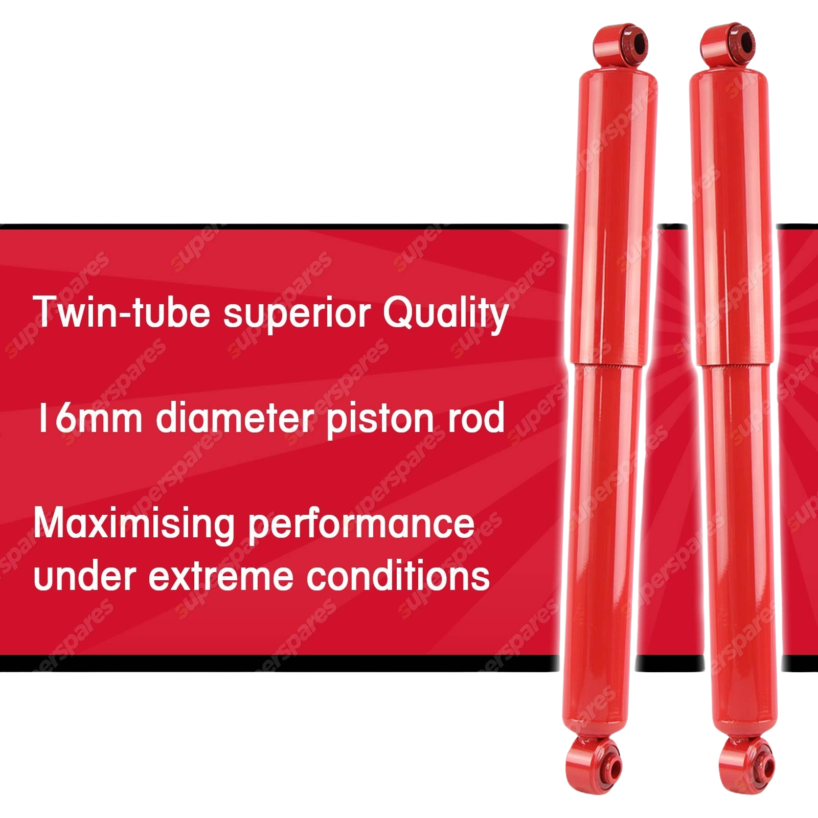 2x Rear KYB SKORCHED 4'S Shock Absorbers for Nissan Navara D40 All Styles 05-15